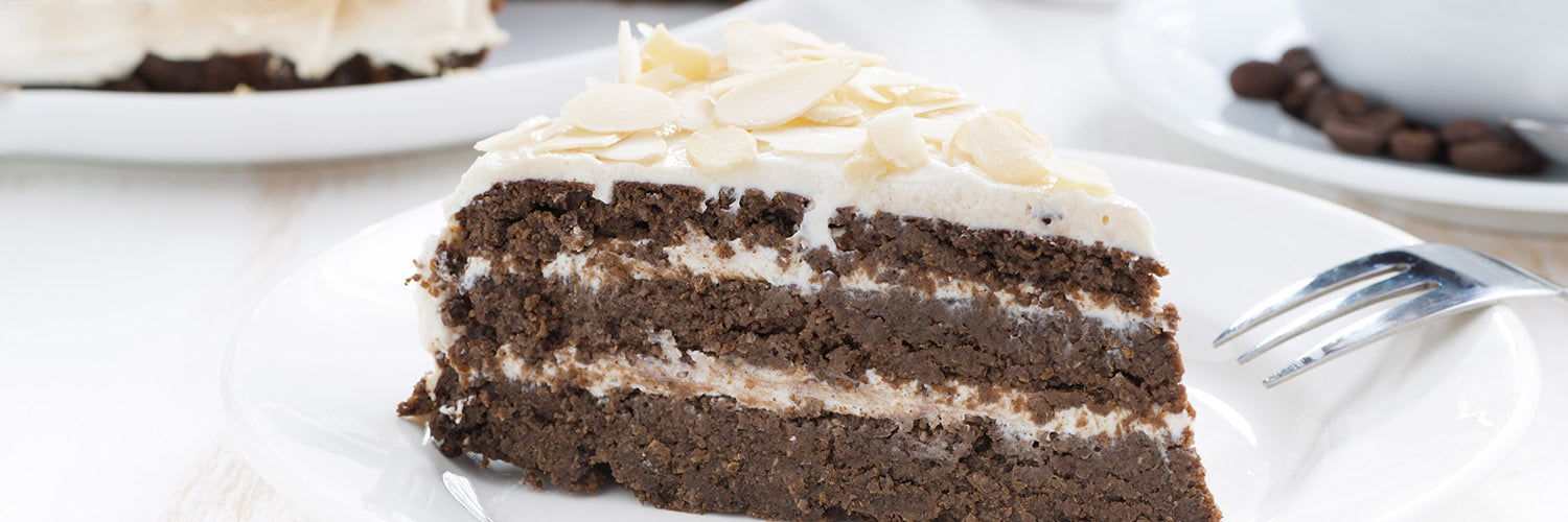 piece of chocolate cake with butter cream