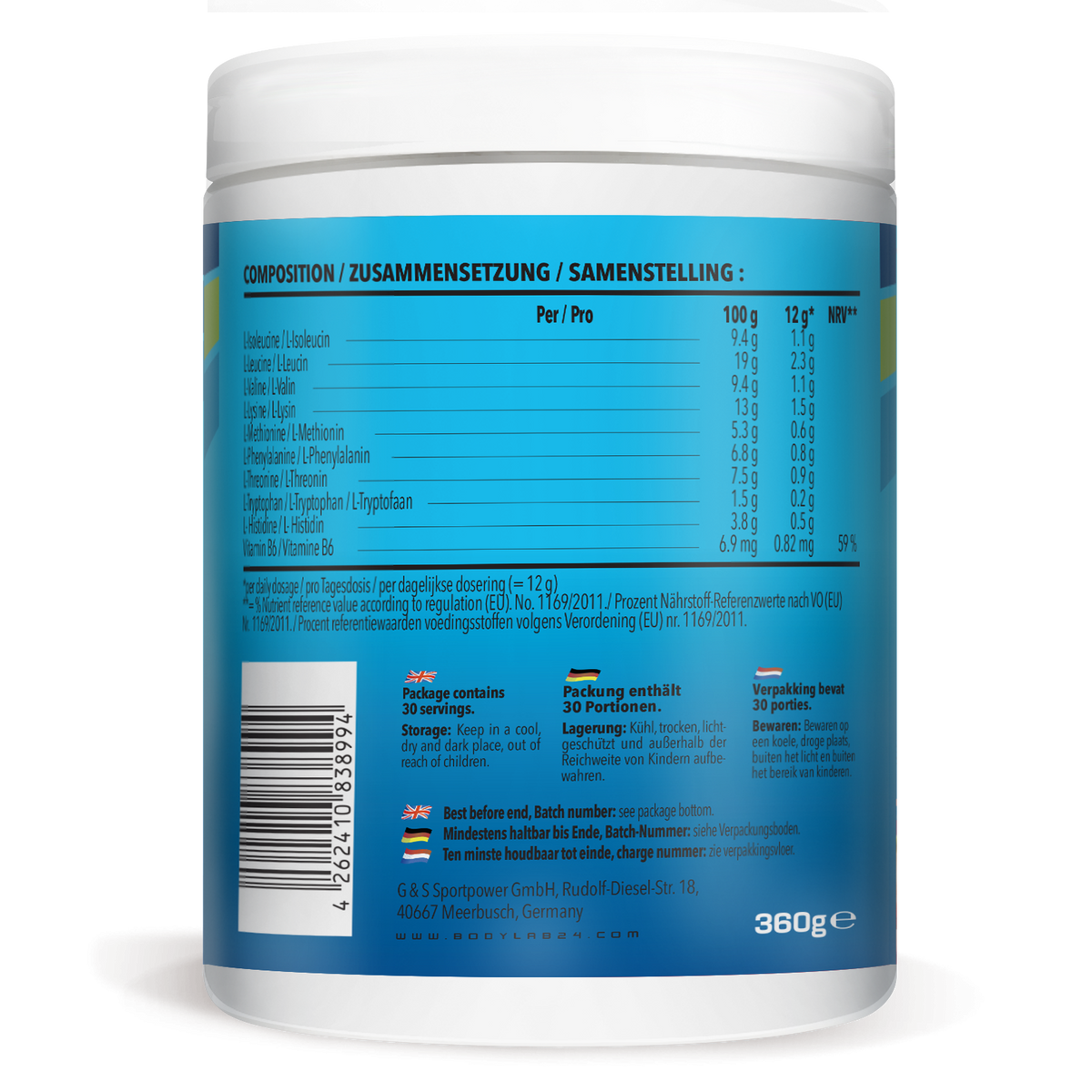 EAA Essential Amino Acids (360g) Blood Orange