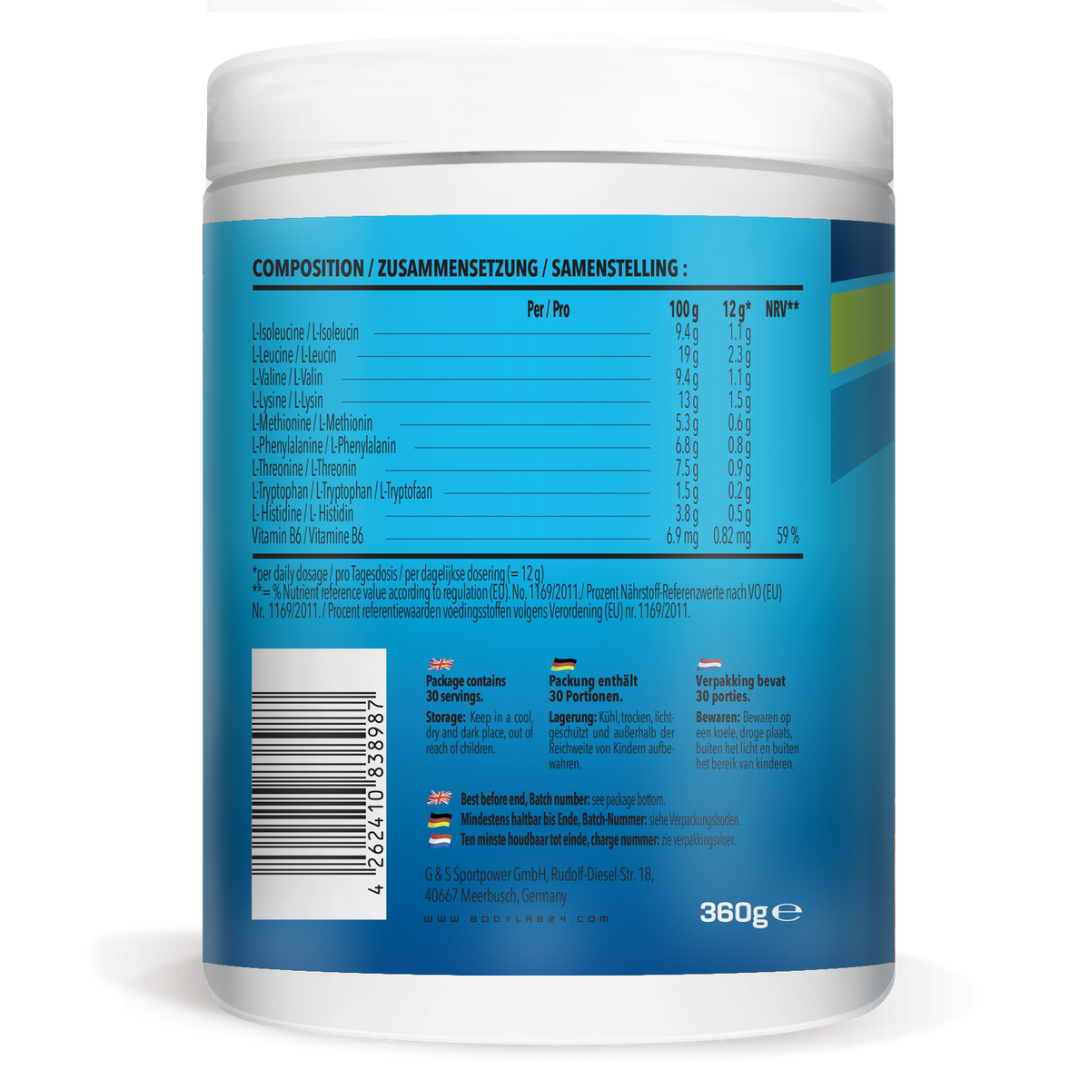 EAA Essential Amino Acids (360g) Tropical