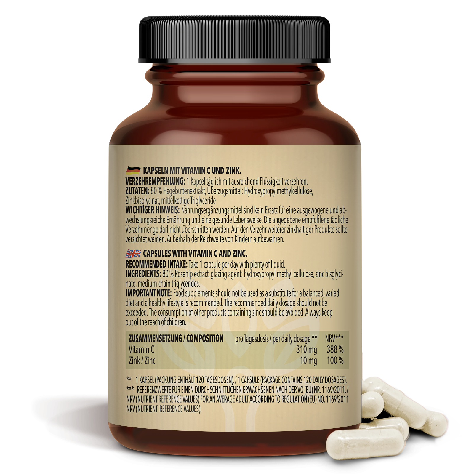 Vitamin C + Zink (120 Kapseln)