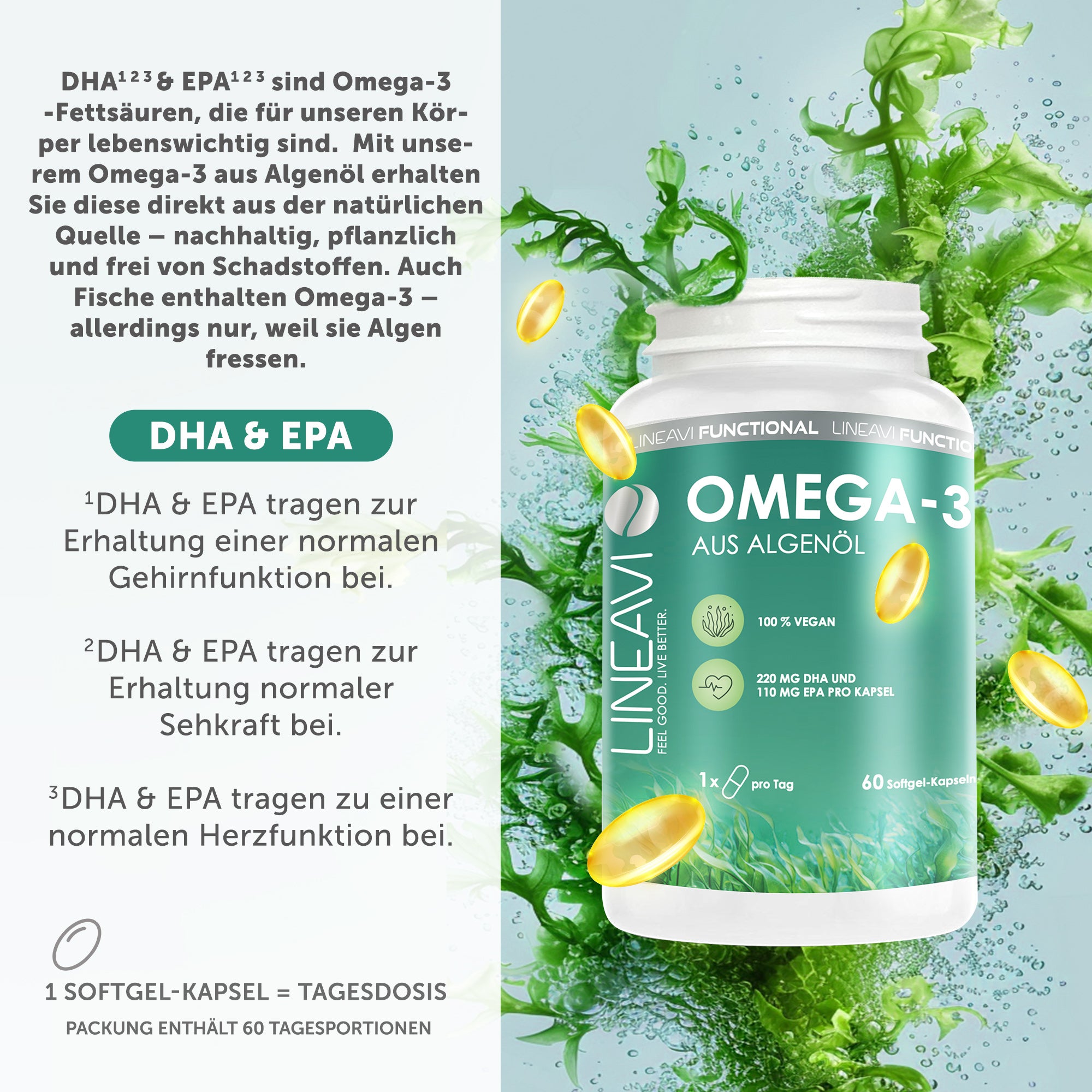 Omega 3 Vegan 4-Monatspackung (2x60 Kapseln)