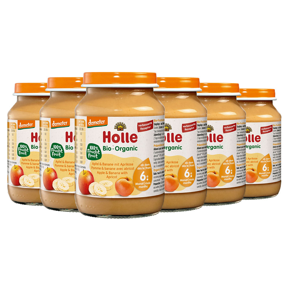 Apfel & Banane mit Aprikose - 6x190g - Demeter ab dem 6. Monat