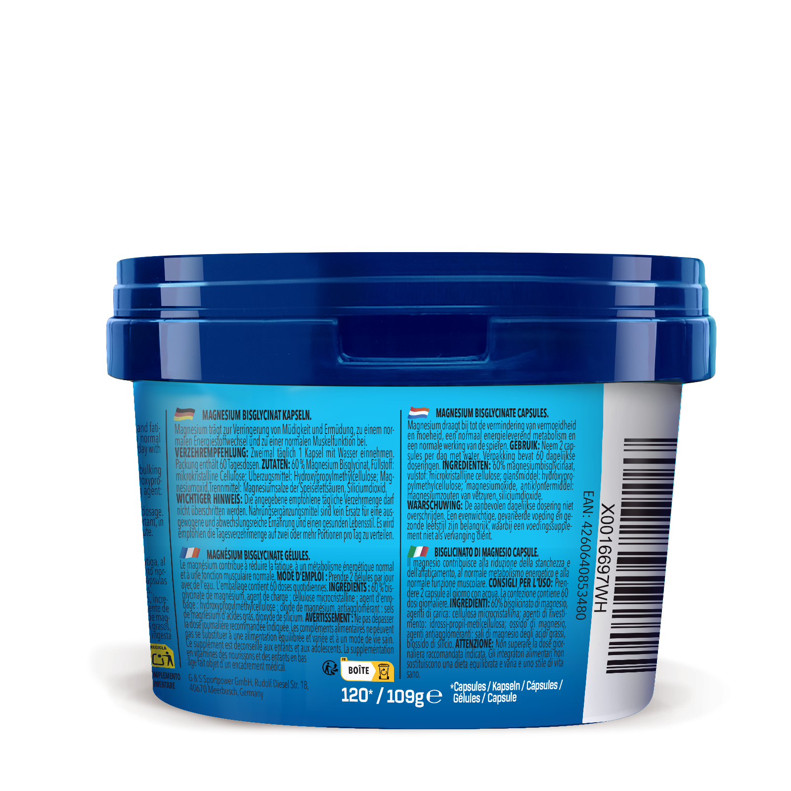 3 x Magnesium Bisglycinate (120 Kapseln)