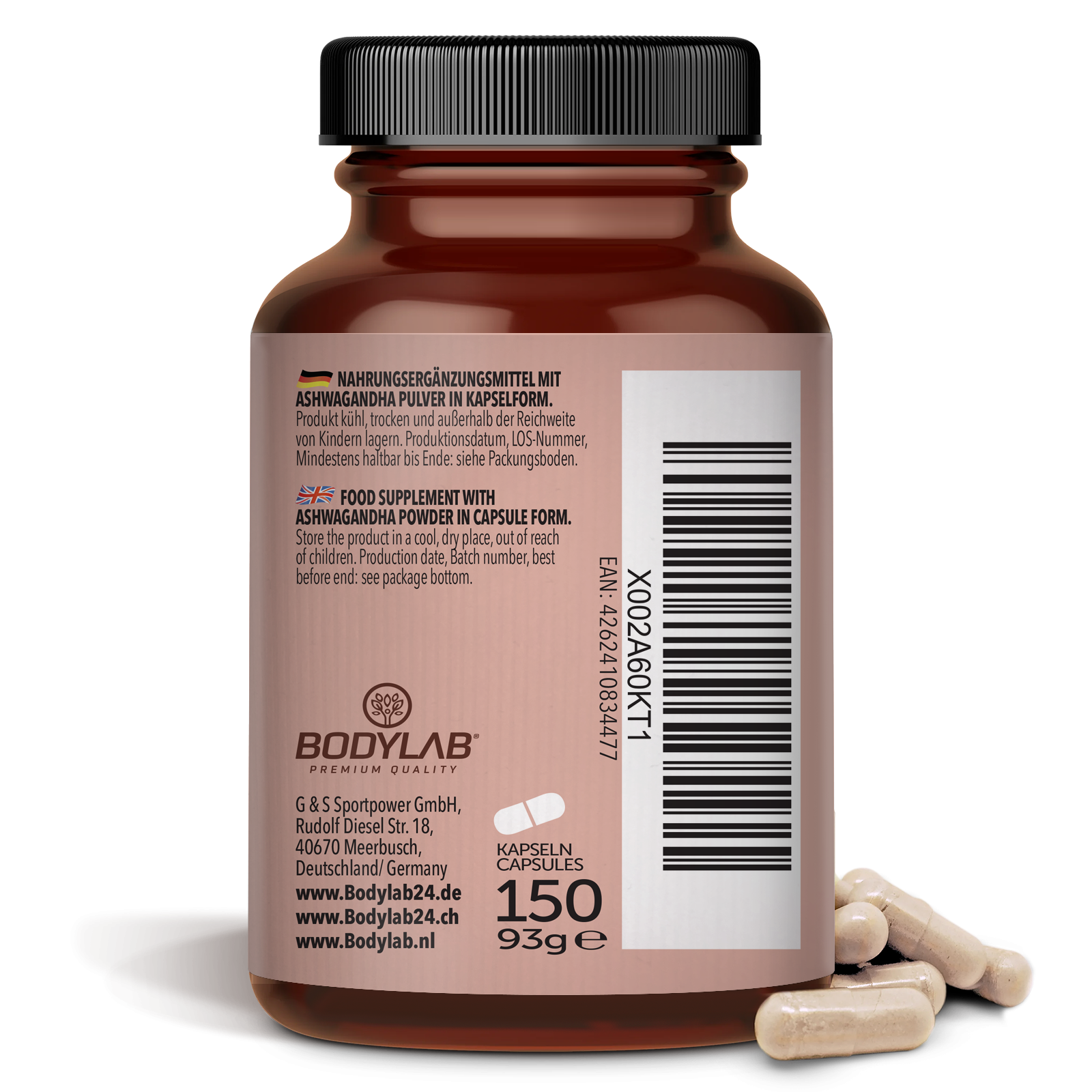 Ashwagandha Pulver in Kapselform (150 Kapseln)