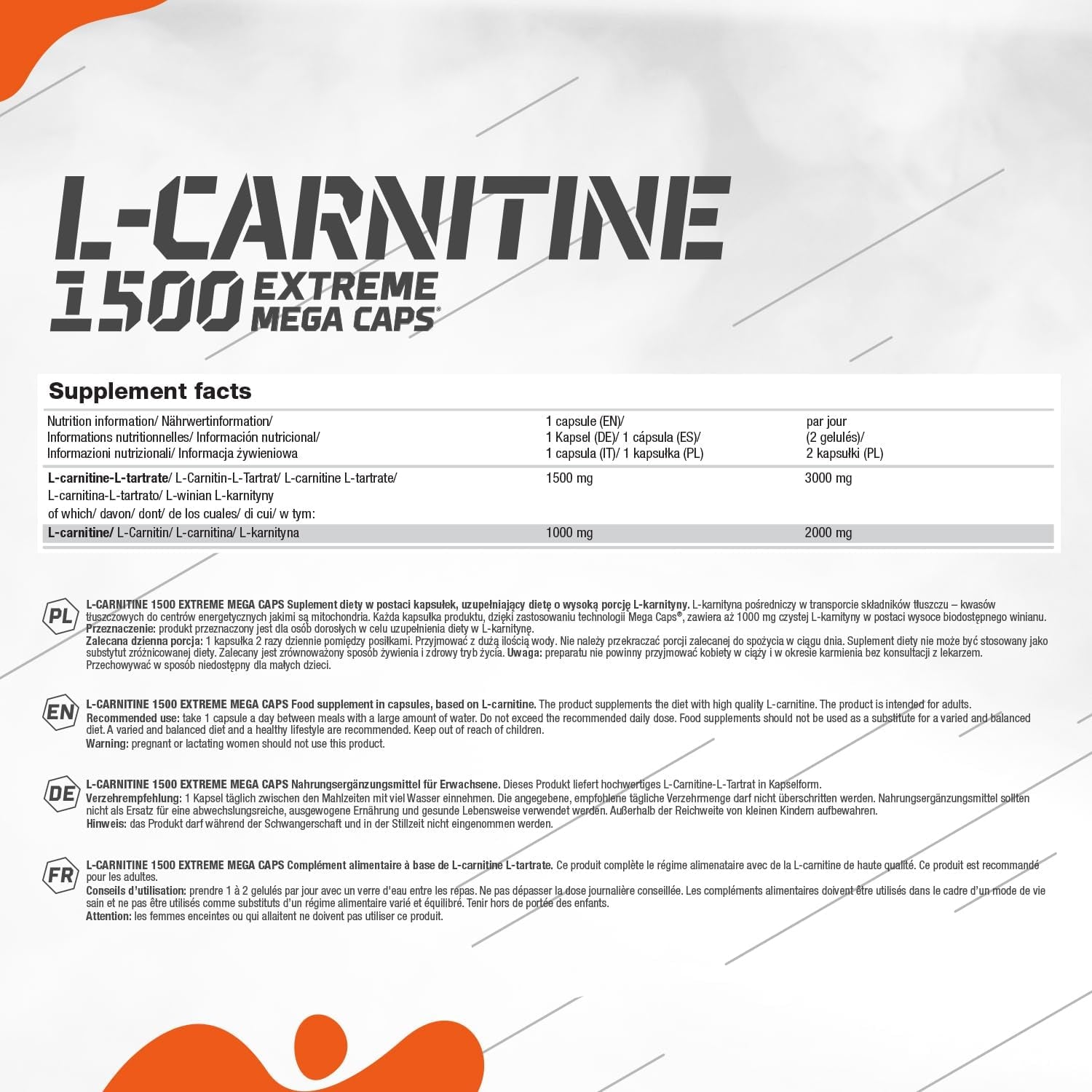 L-Carnitine 1500 Extreme Mega Caps (120 Kapseln)