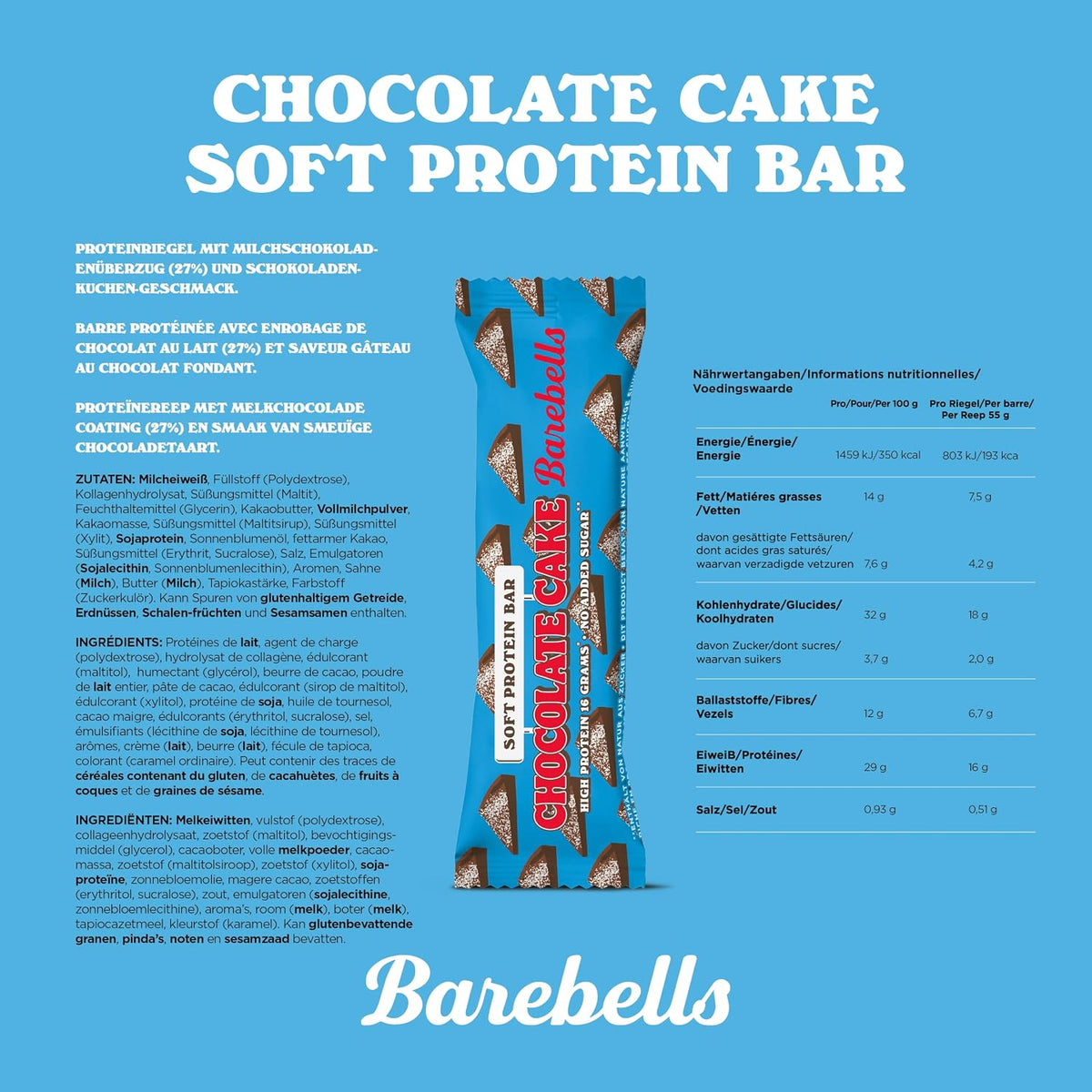 Soft Protein Bar (12x55g) Chocolate Cake