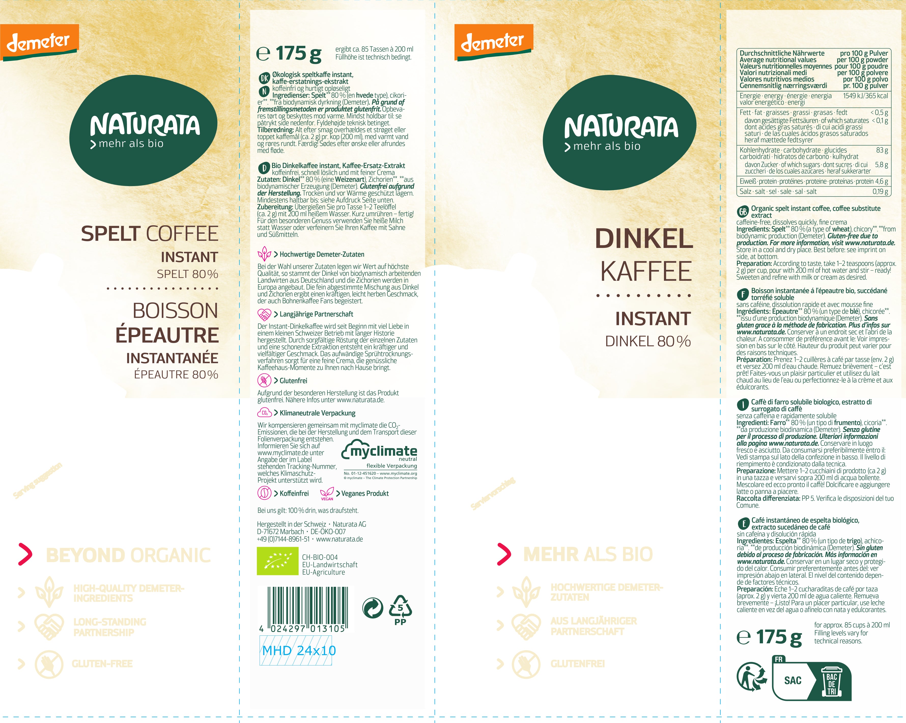 Dinkelkaffee Bio Instant (175g)