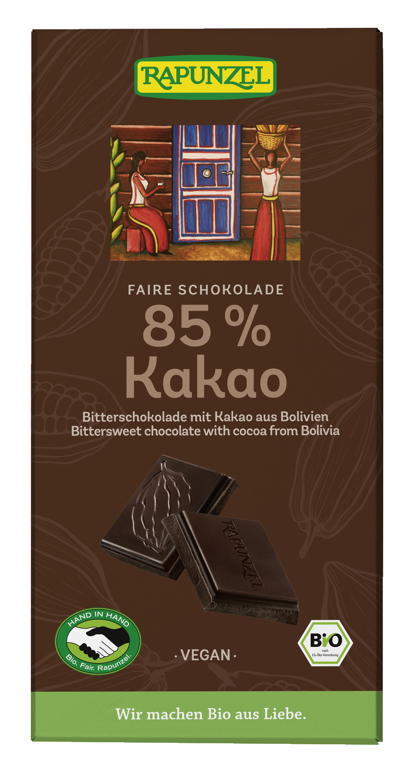 Bitterschokolade 85% Kakao bio (80g)