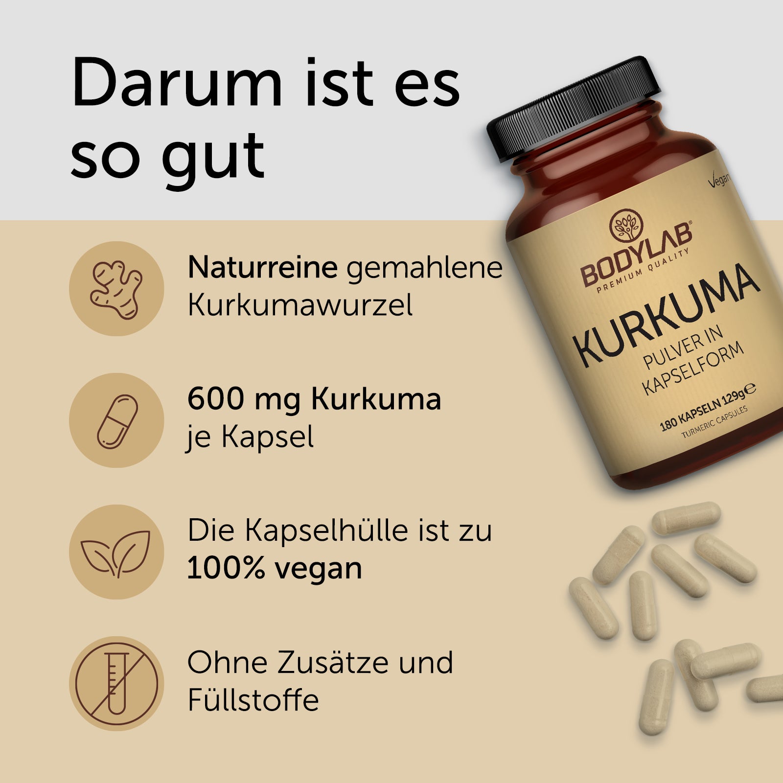 3 x Kurkuma Pulver in Kapselform (3 x 180 Kapseln)