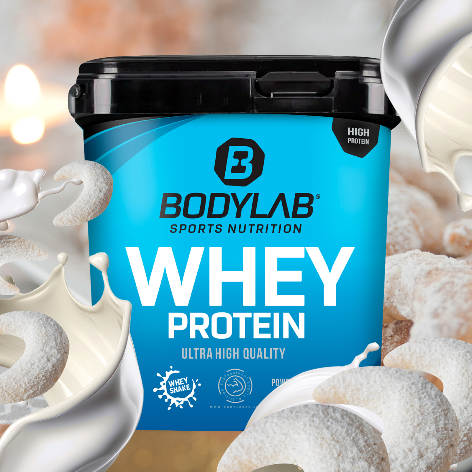 Whey Protein (2000g) Nusskipferl (nut crescents)