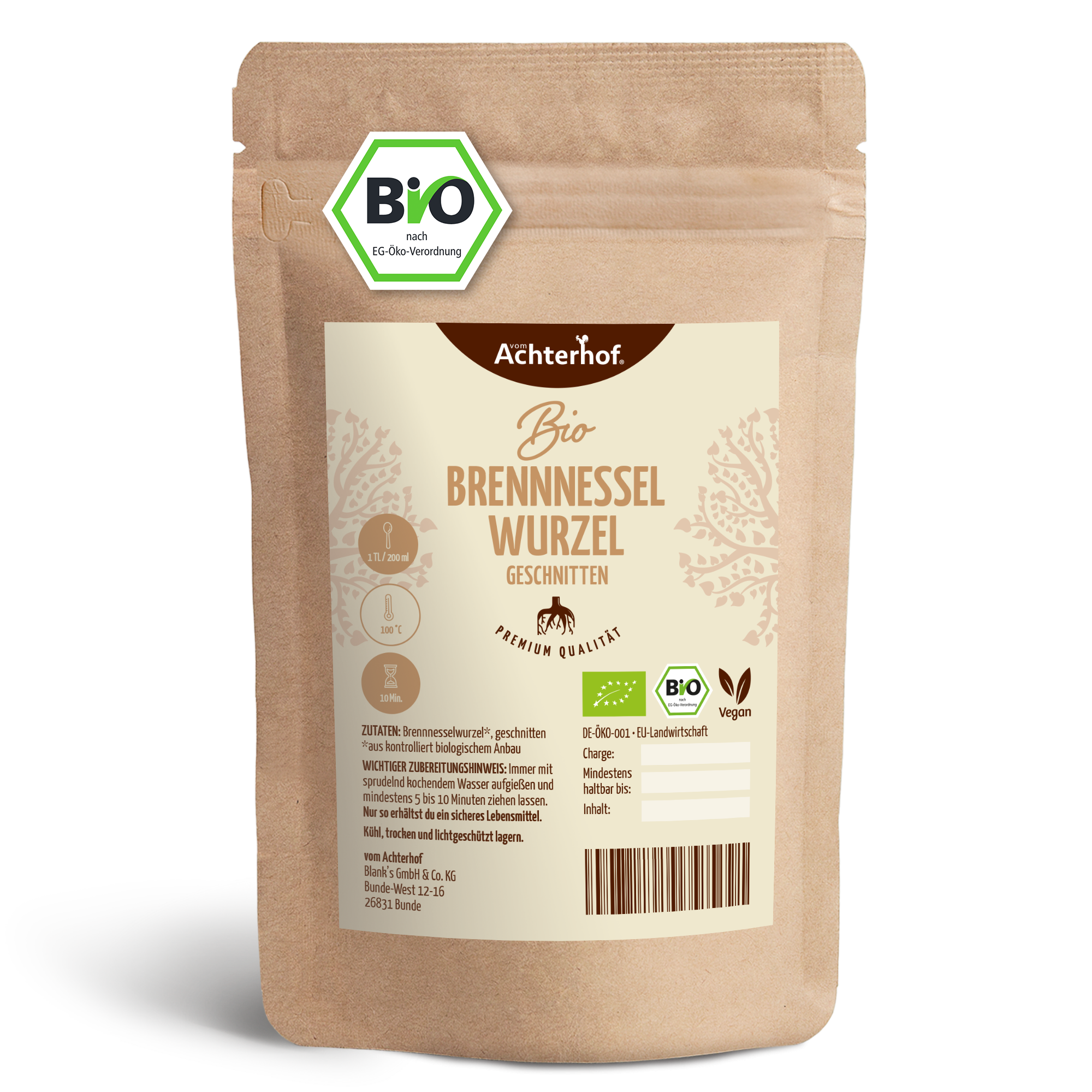 Brennnesselwurzel geschnitten Bio (250g)
