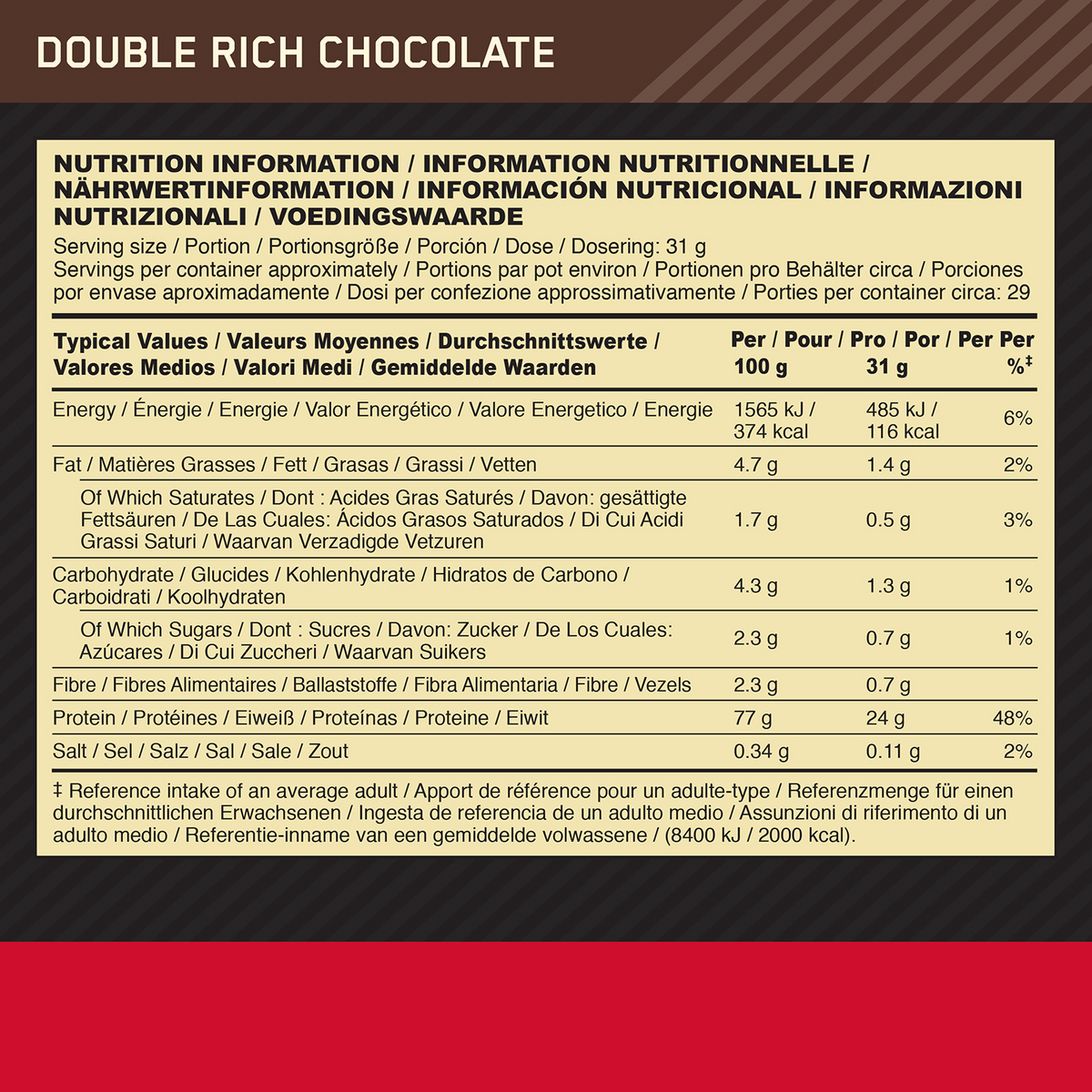 100% Whey Gold Standard - 900g - Double Rich Chocolate