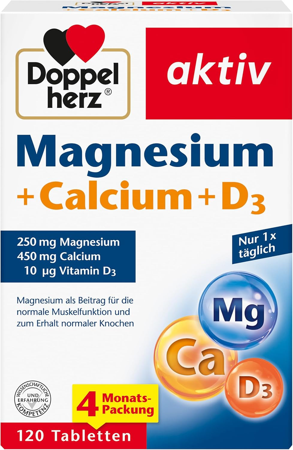 Magnesium + Calcium + D3 (120 Tabletten)
