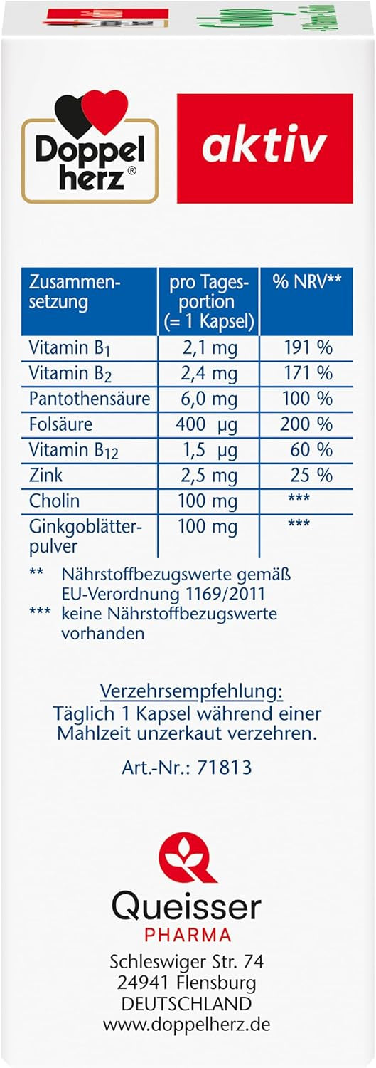 Ginkgo + Vitamin B + Cholin (40 Kapseln)