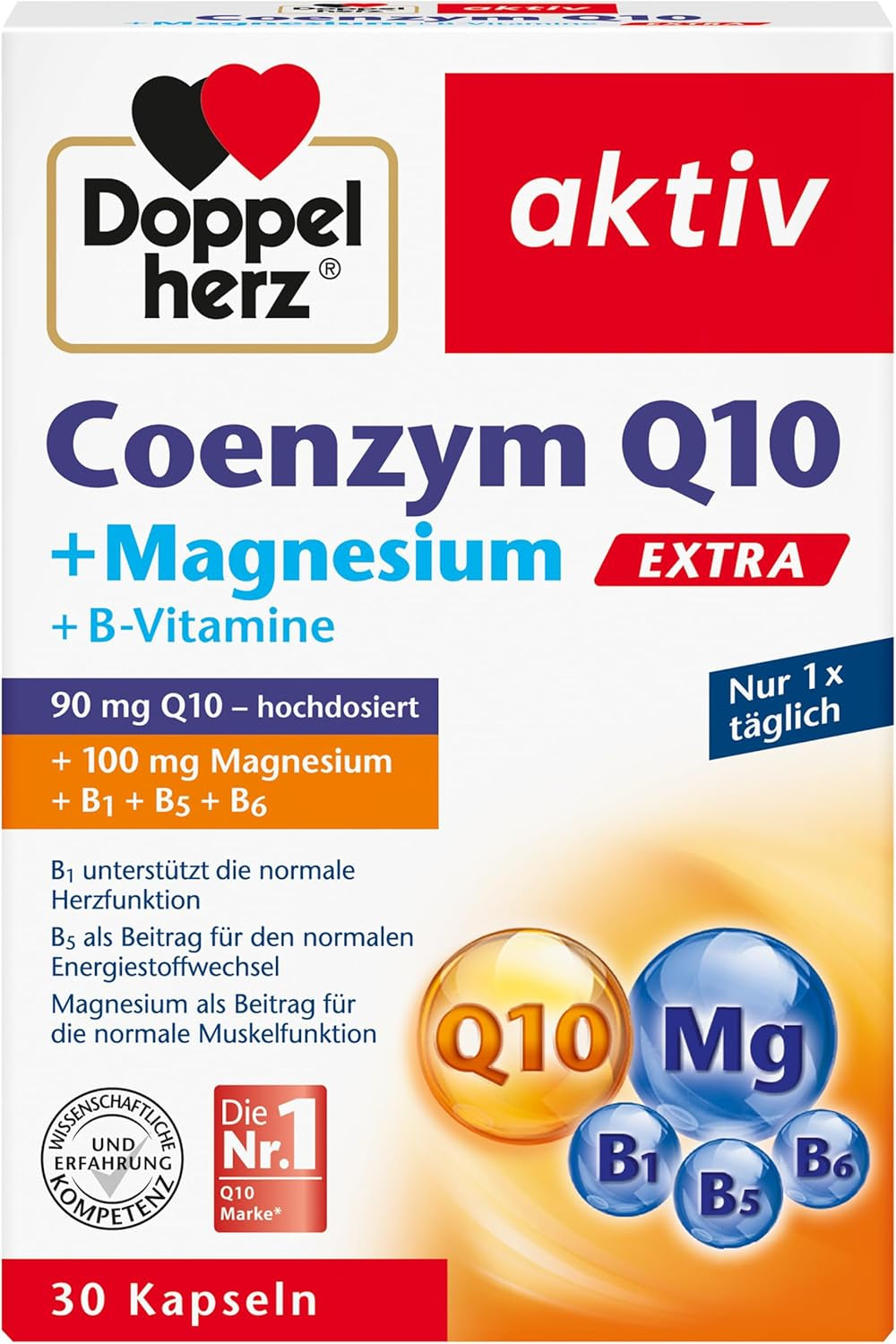 Coenzym Q10 + Magnesium + B-Vitamine (30 Kapseln)