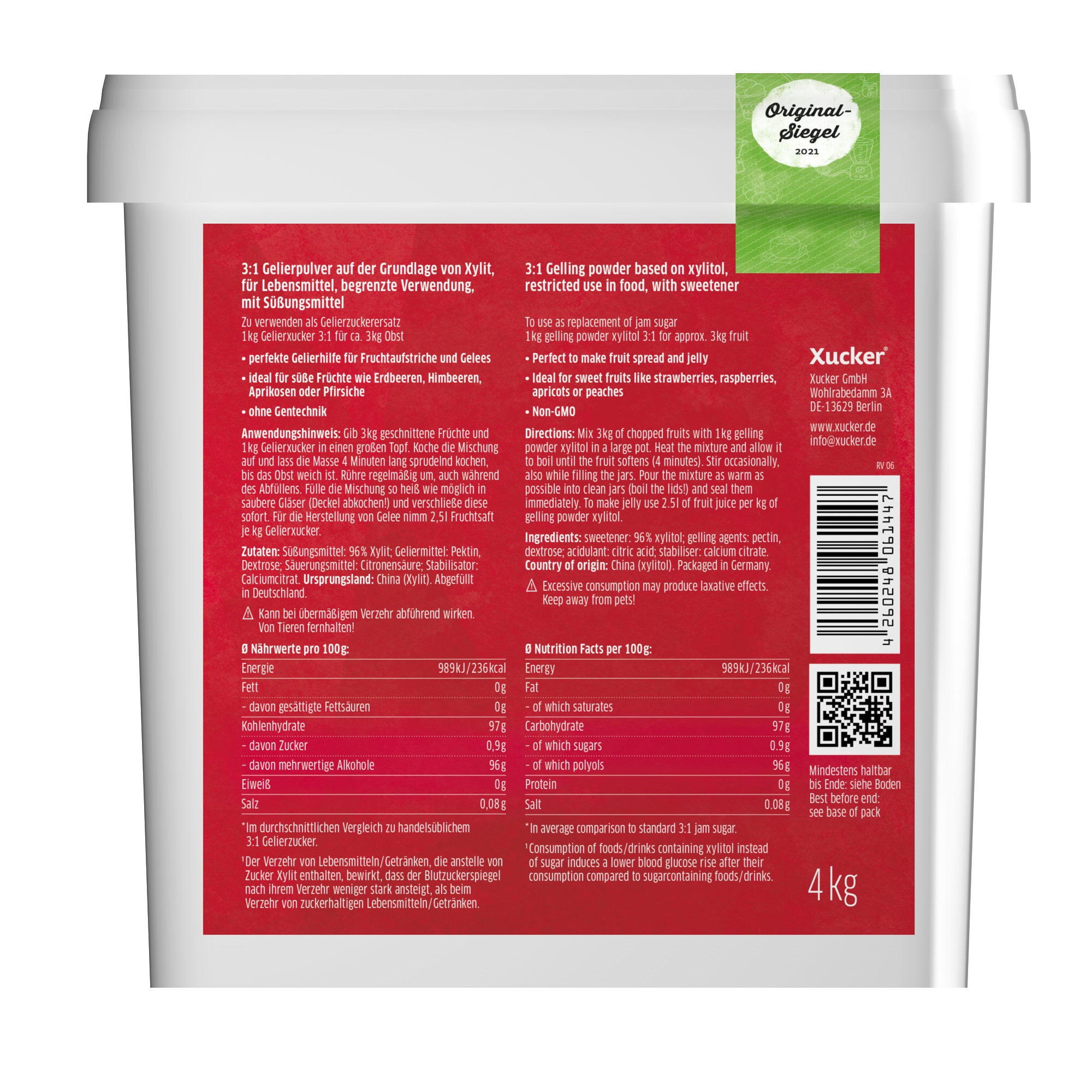 3:1 Gelier-Xucker aus Xylit (4000g)