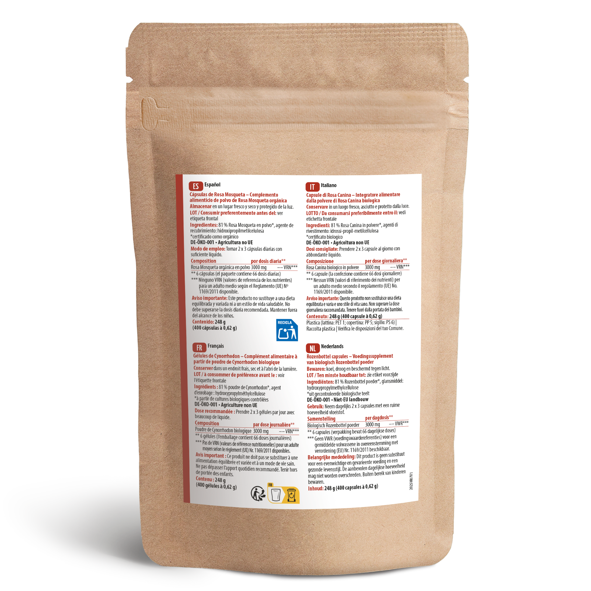 Bio Hagebutten Kapseln Nachfüllpack (400 Kapseln)