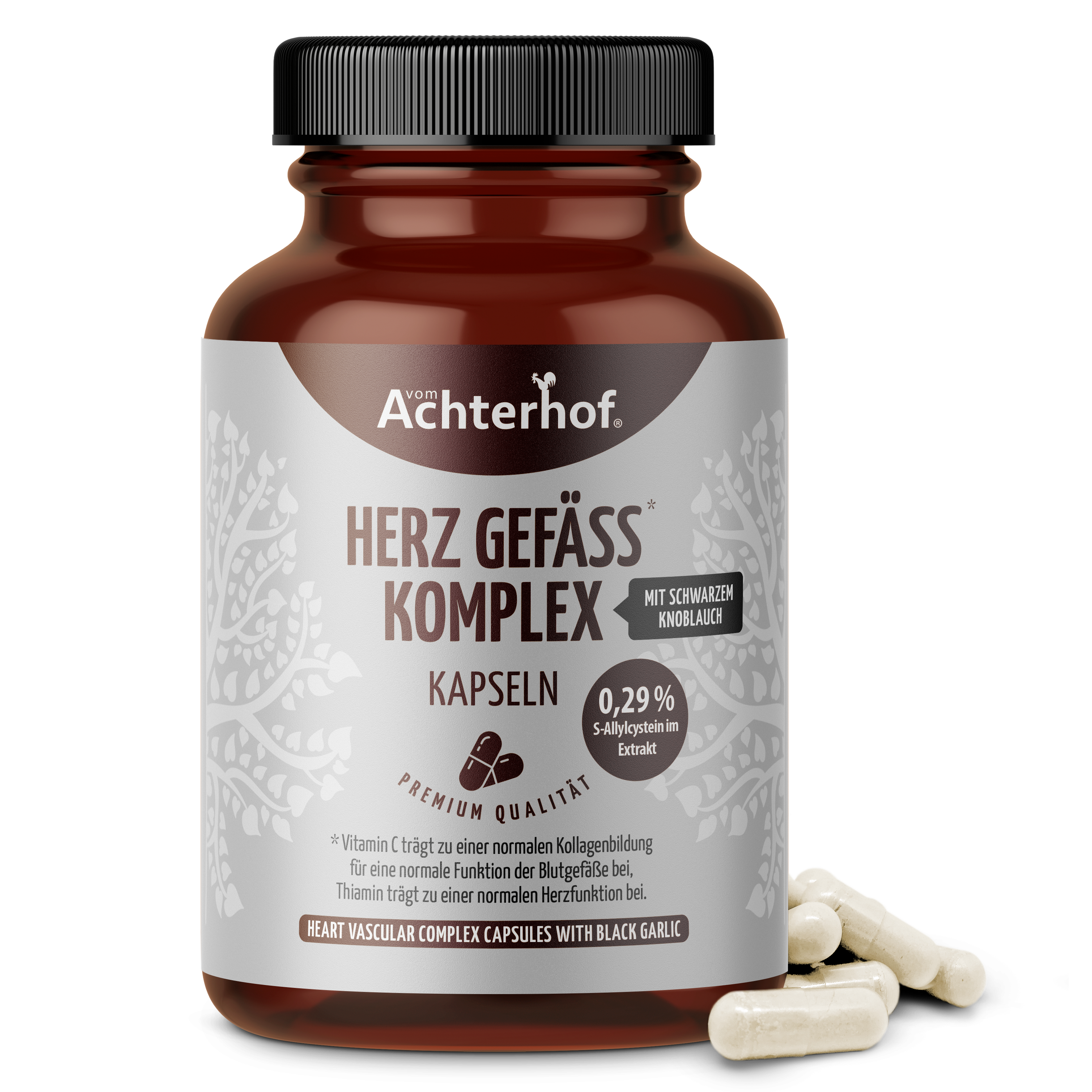 Herz Gefäß Komplex Kapseln mit schwarzem Knoblauch (120 Kapseln)