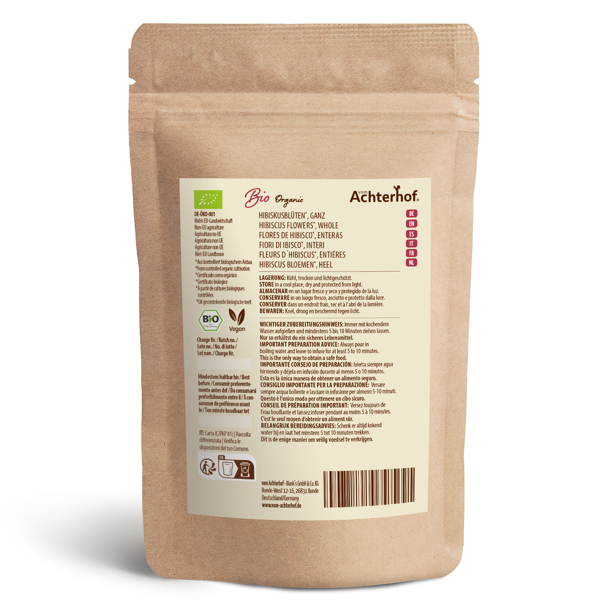 Bio Hibiskusblüten ganz (500g)