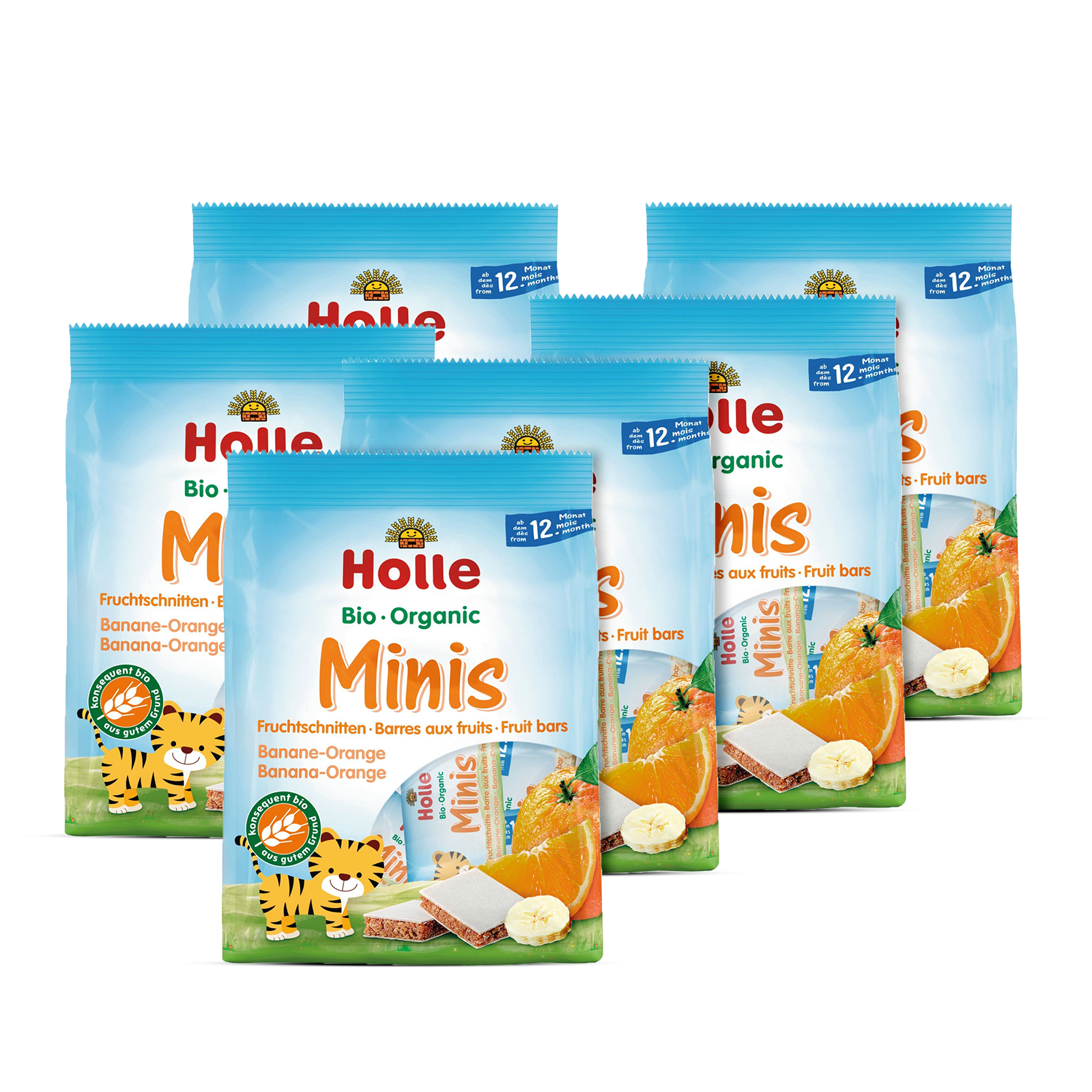 6er Pack Bio Minis Fruchtschnitten Banane Orange (8 Stück)