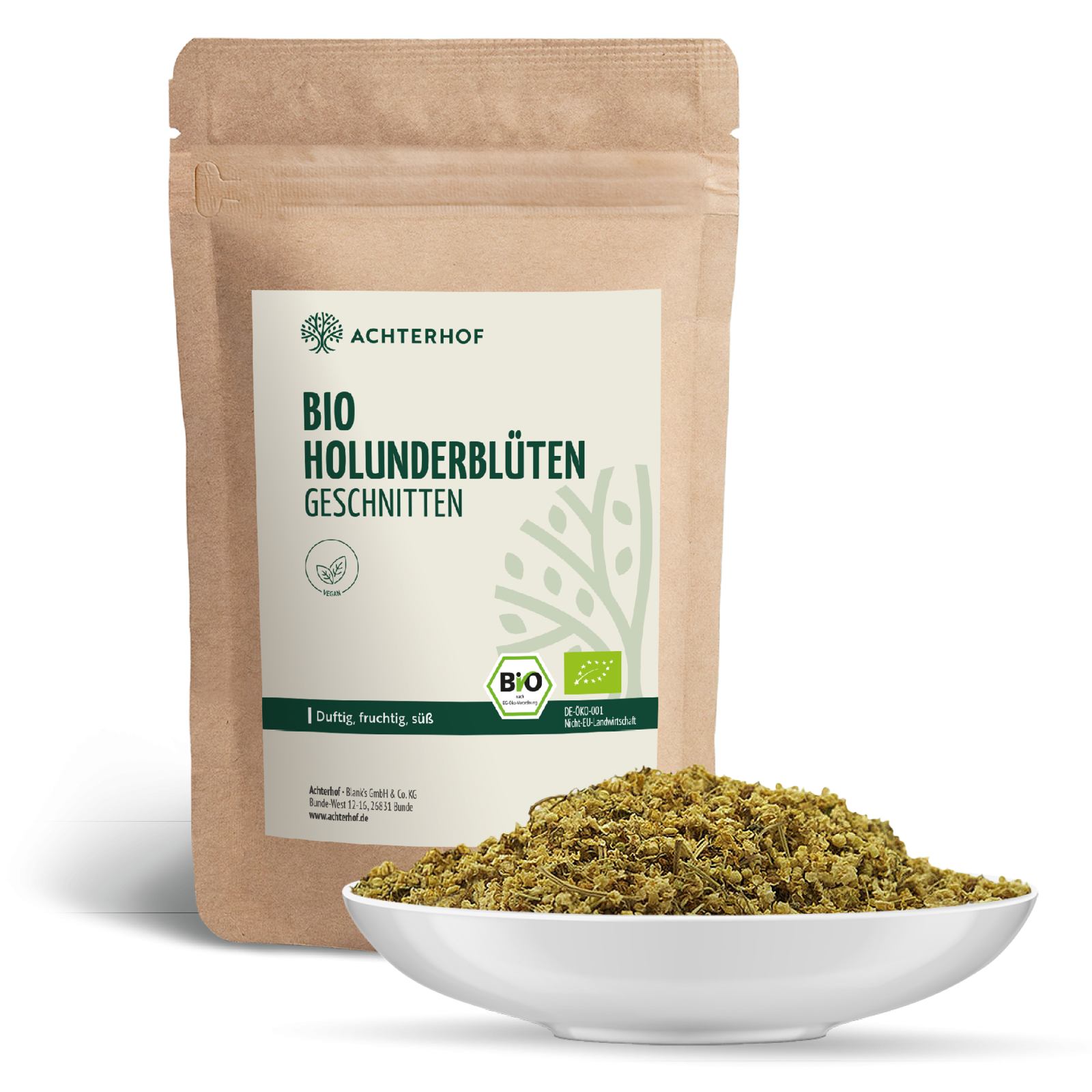 Holunderblüten geschnitten Bio (100g)