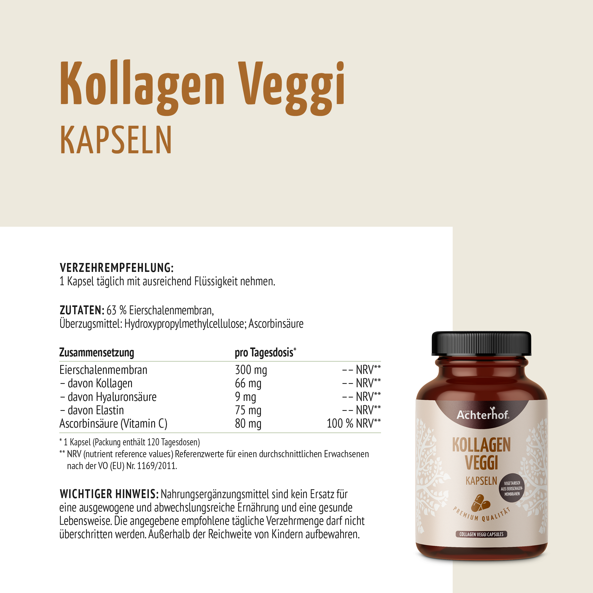 Kollagen Veggi Kapseln (120 Kapseln)