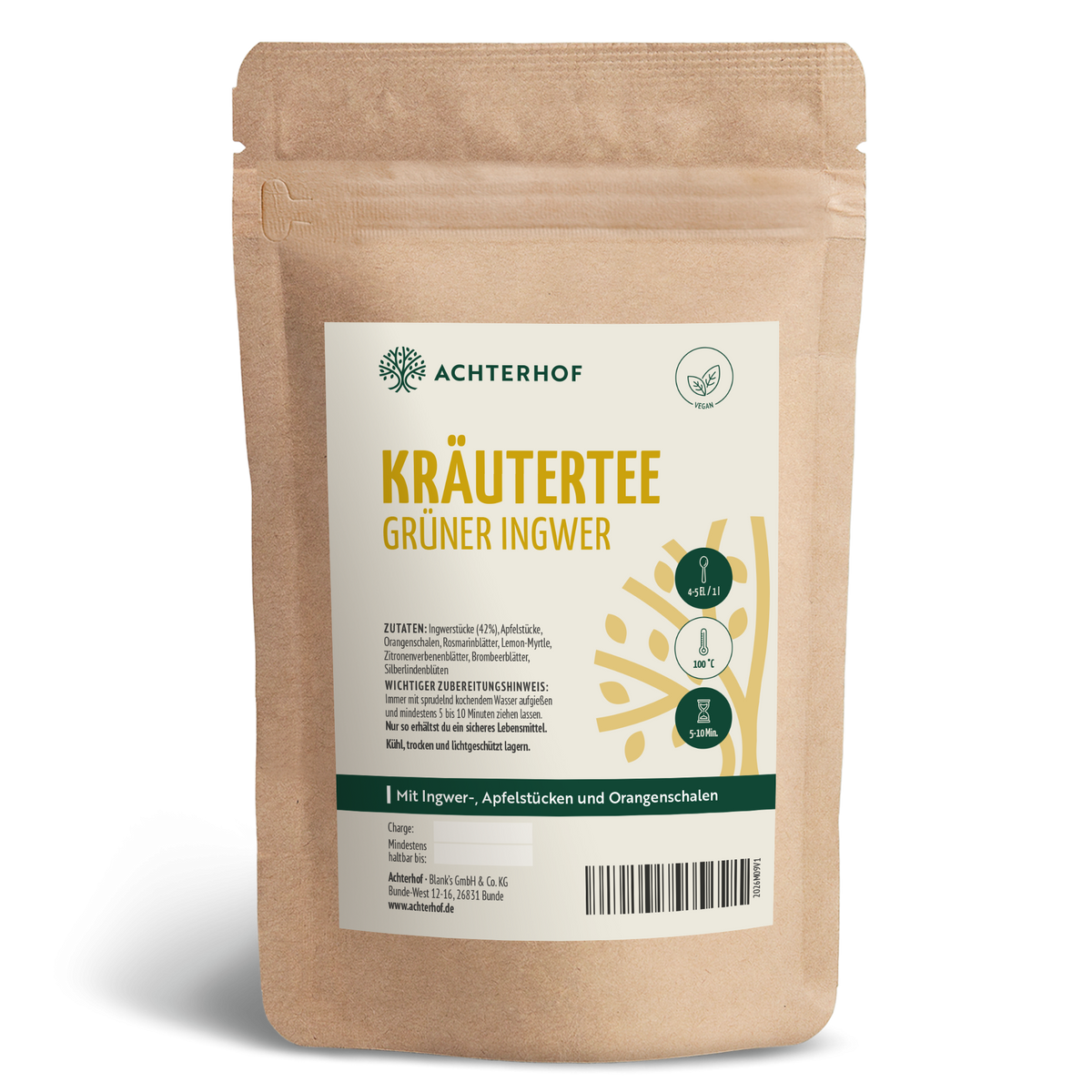 Kräutertee Grüner Ingwer (250g)