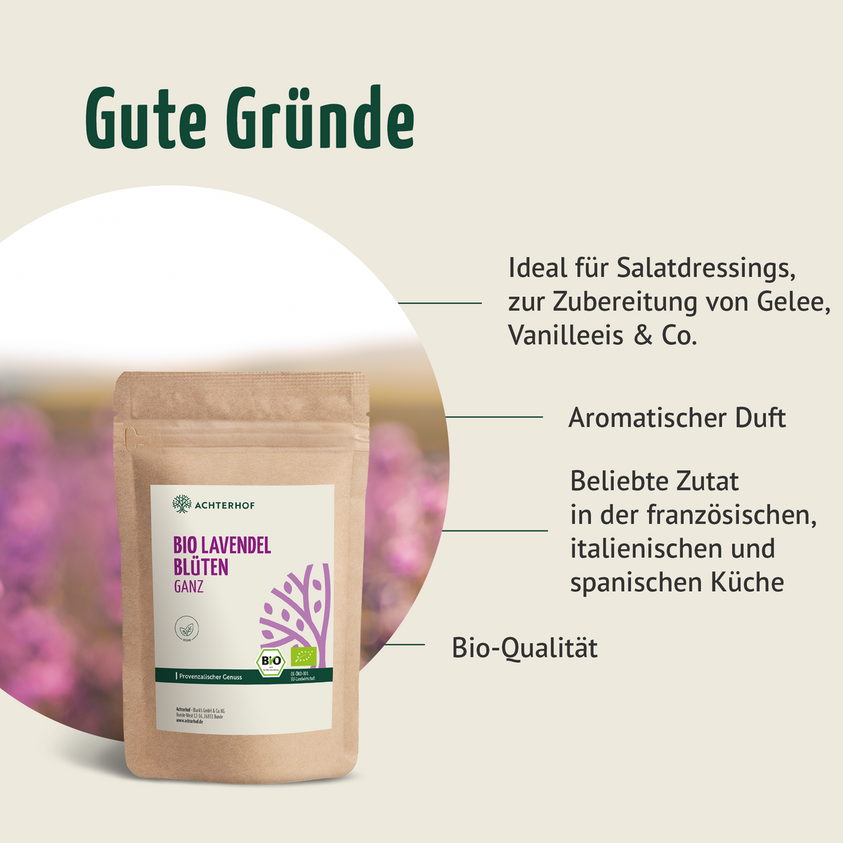 Lavendelblüten ganz Bio (100g)