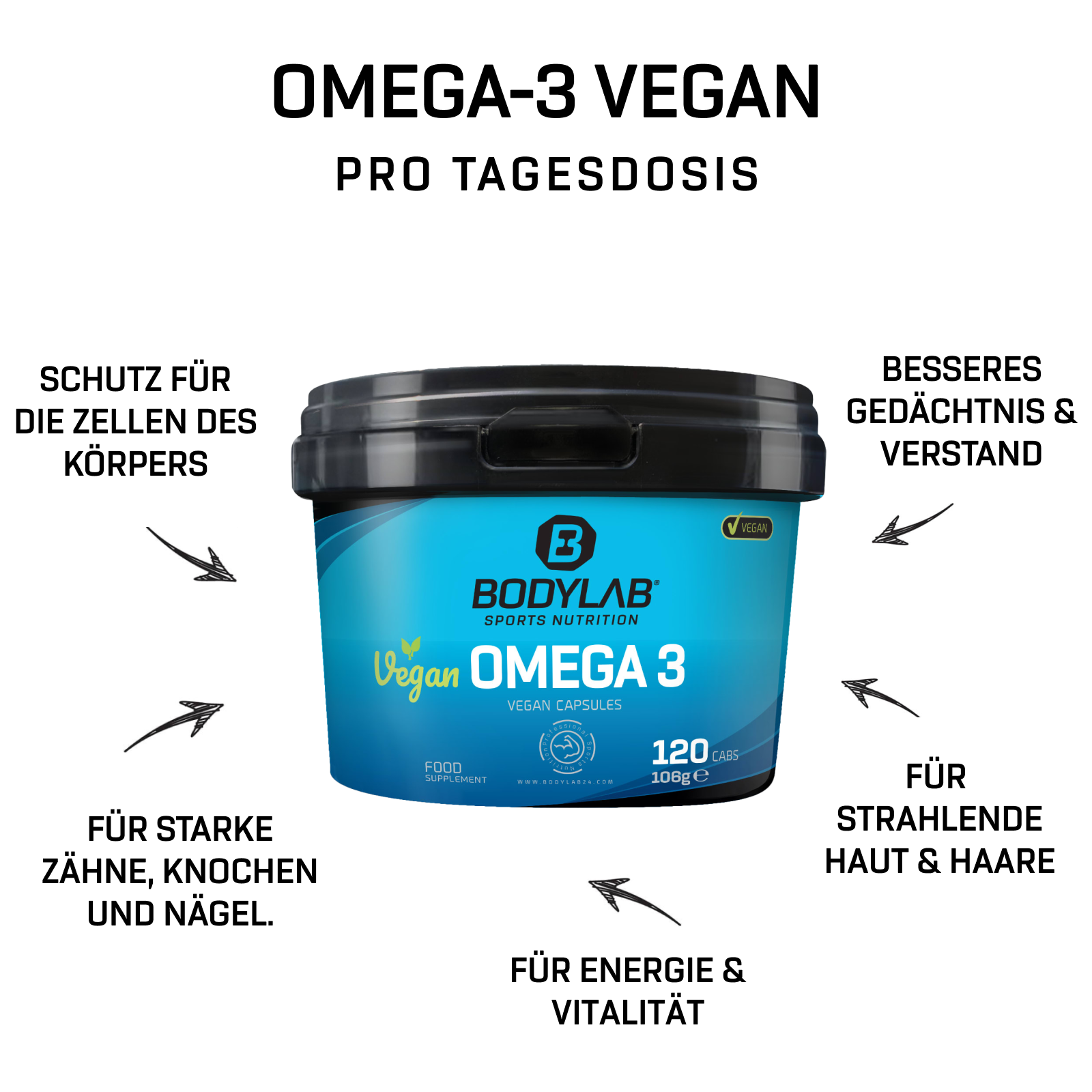 2 x Vegan Omega 3 (120 Kapseln)