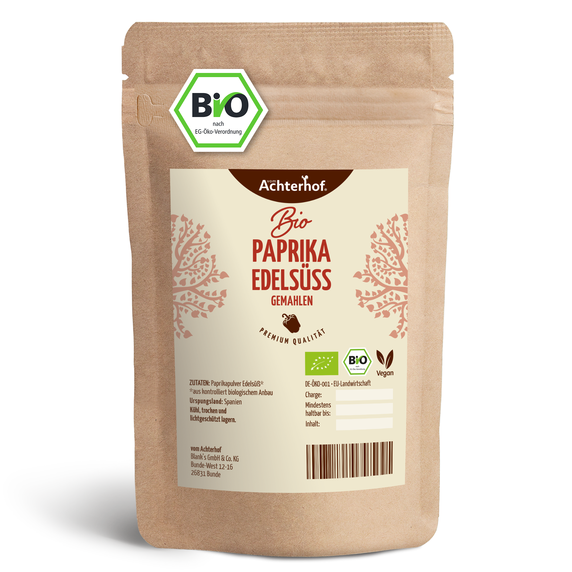 Paprika Edelsüss gemahlen Bio (500g)