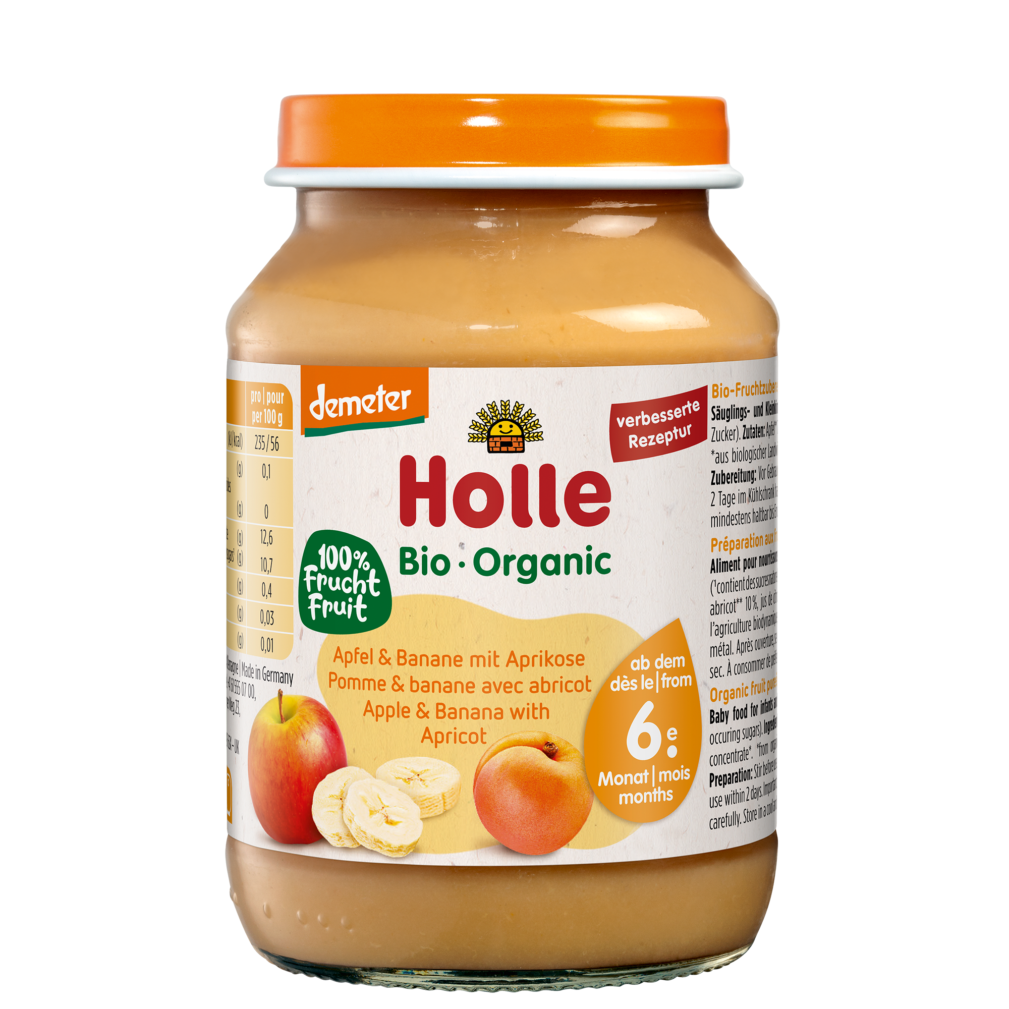 Apfel & Banane mit Aprikose - 190g - Demeter ab dem 6. Monat