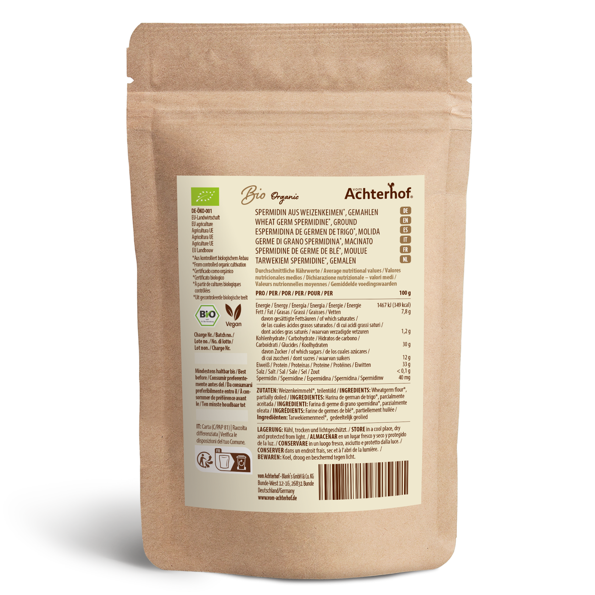 Spermidin aus Weizenkeimen Bio (250g)