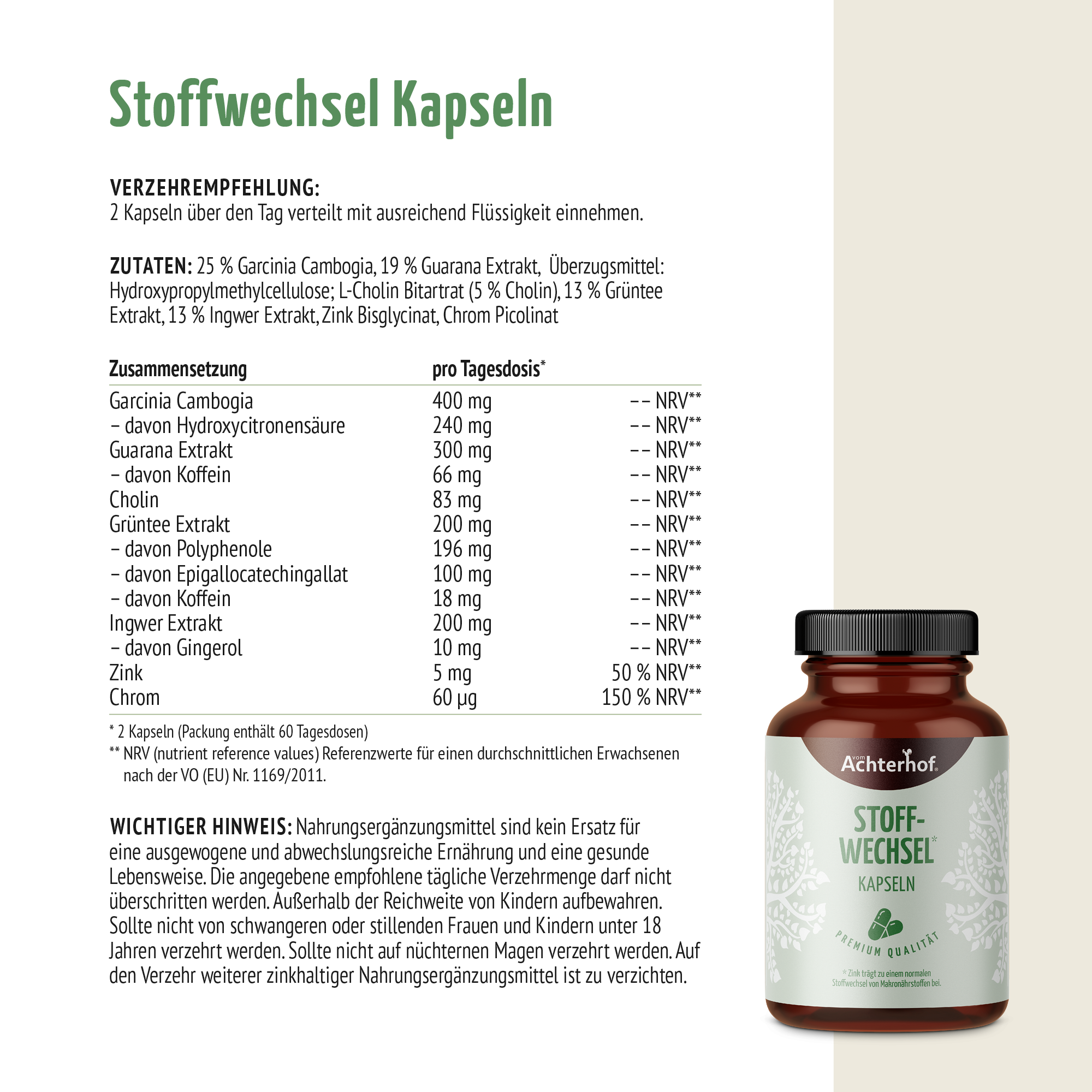 Stoffwechsel Kapseln (120 Kapseln)