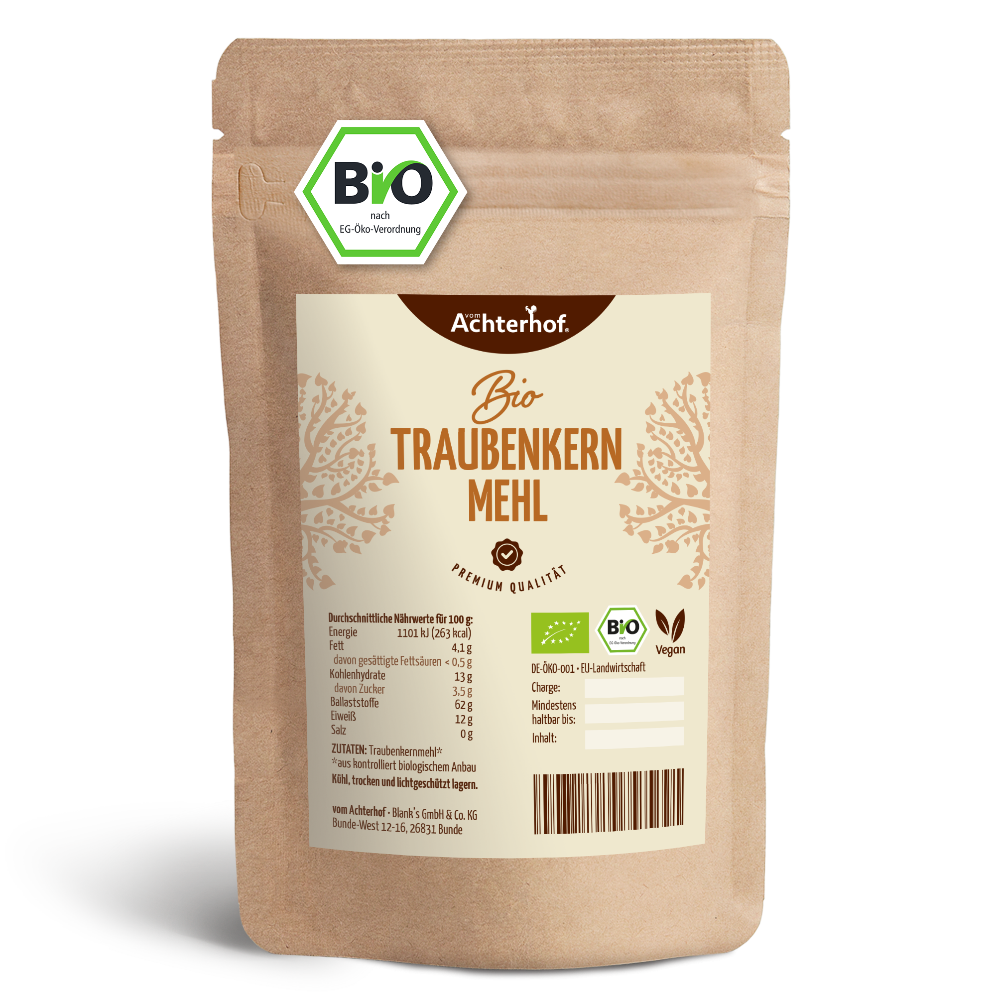 Traubenkernmehl Bio (500g)