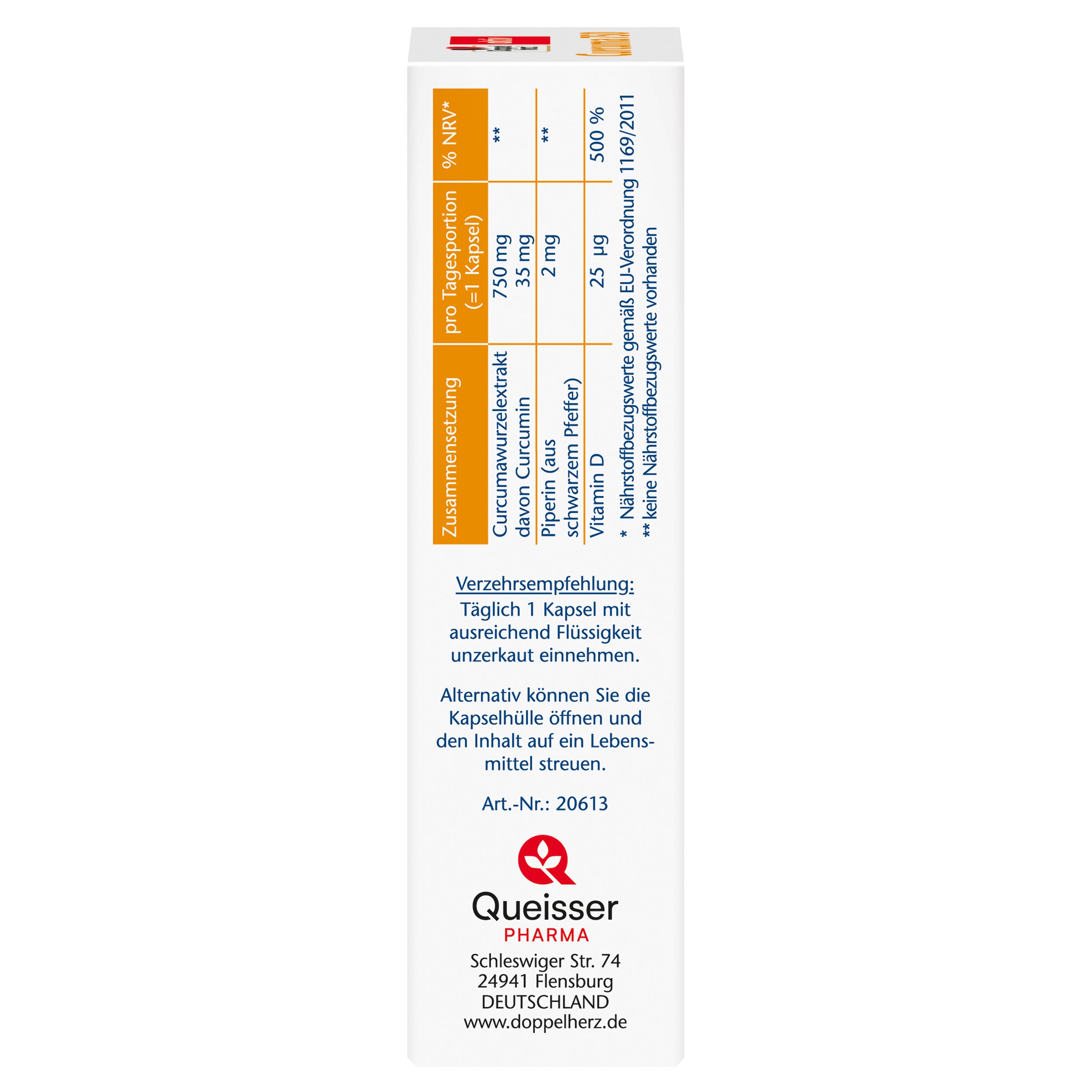 Curcuma 750 mit Curcumin + Vitamin D3 1000 I.E. (30 Kapseln)