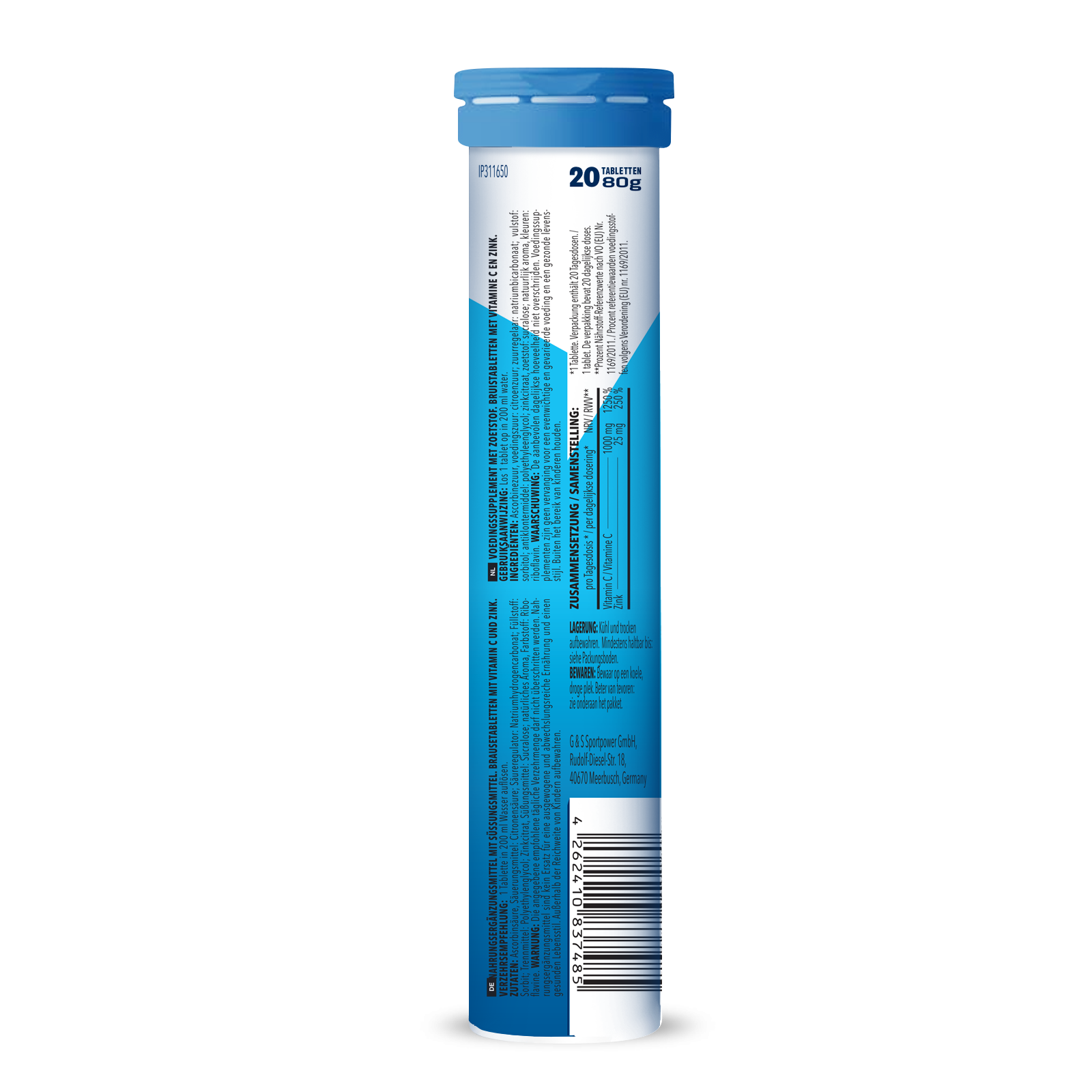 Vitamin C + Zinc - 20 Brausetabletten - Lemon Flavouring