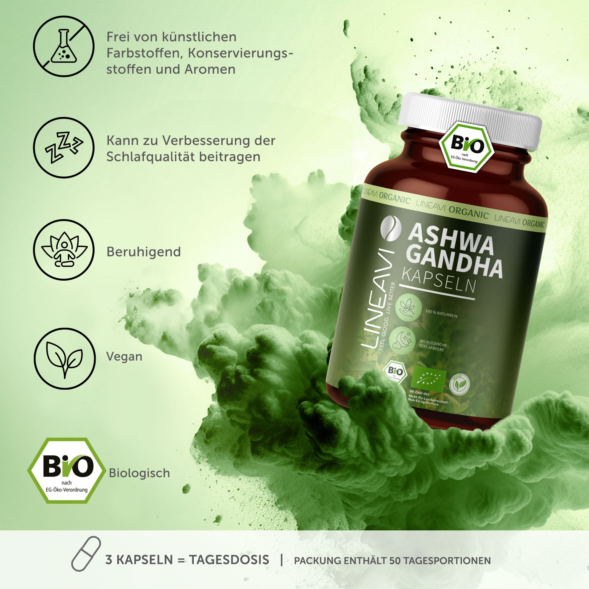 Doppelpack: Ashwagandha Kapseln bio (2x150 Kapseln)