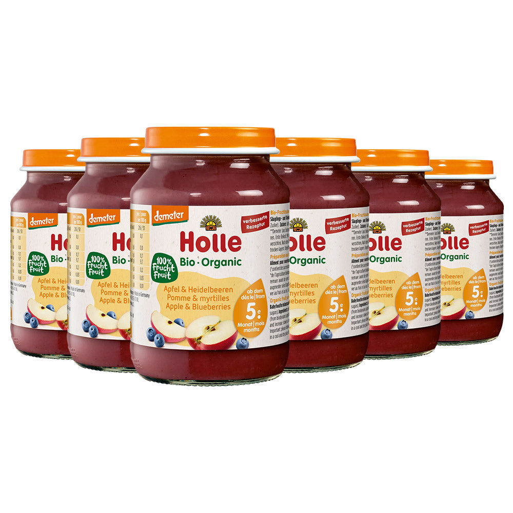 Apfel & Heidelbeeren - 6x190g - Demeter ab dem 5. Monat