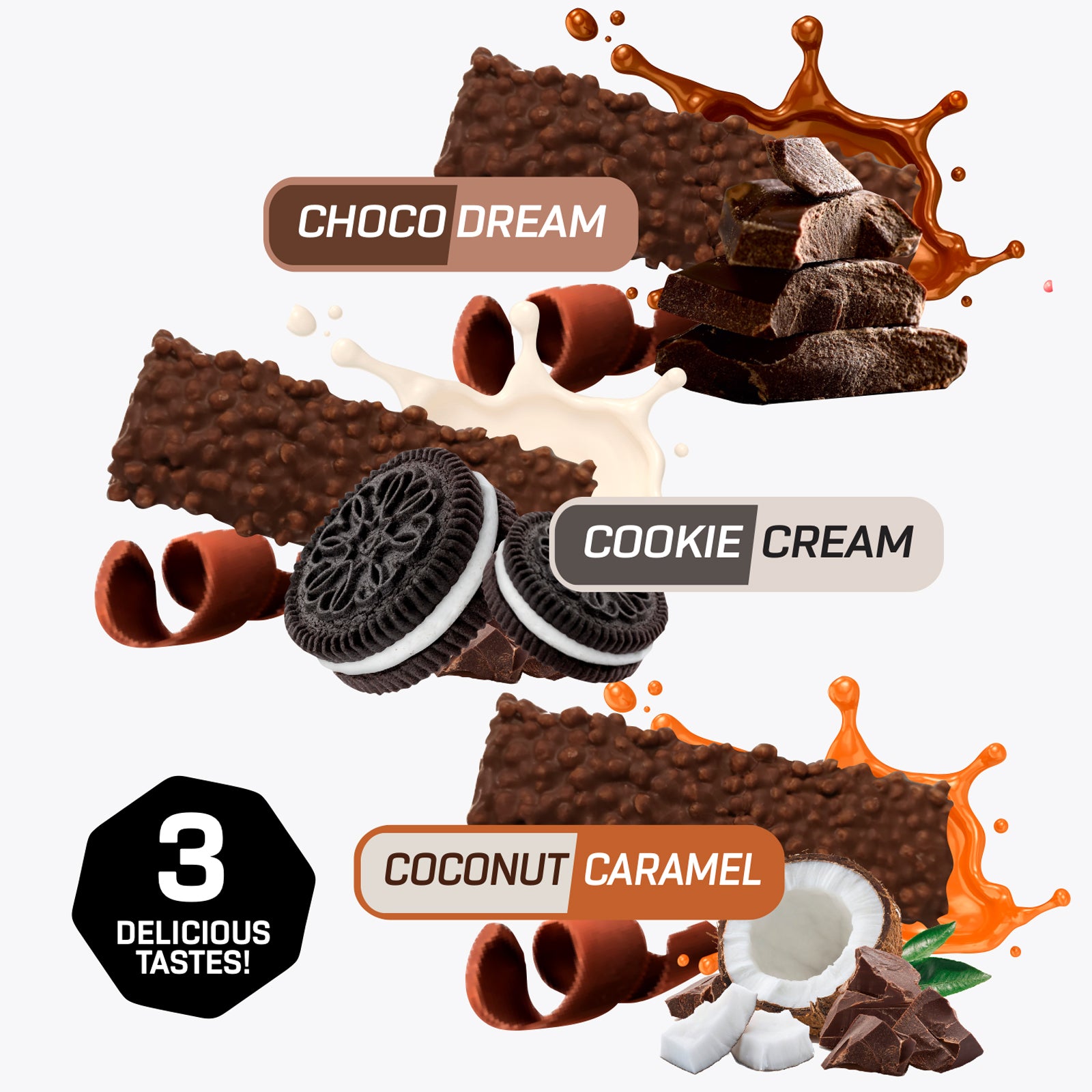 3 x Crunchy Protein Bar Deluxe (je 12x65g)