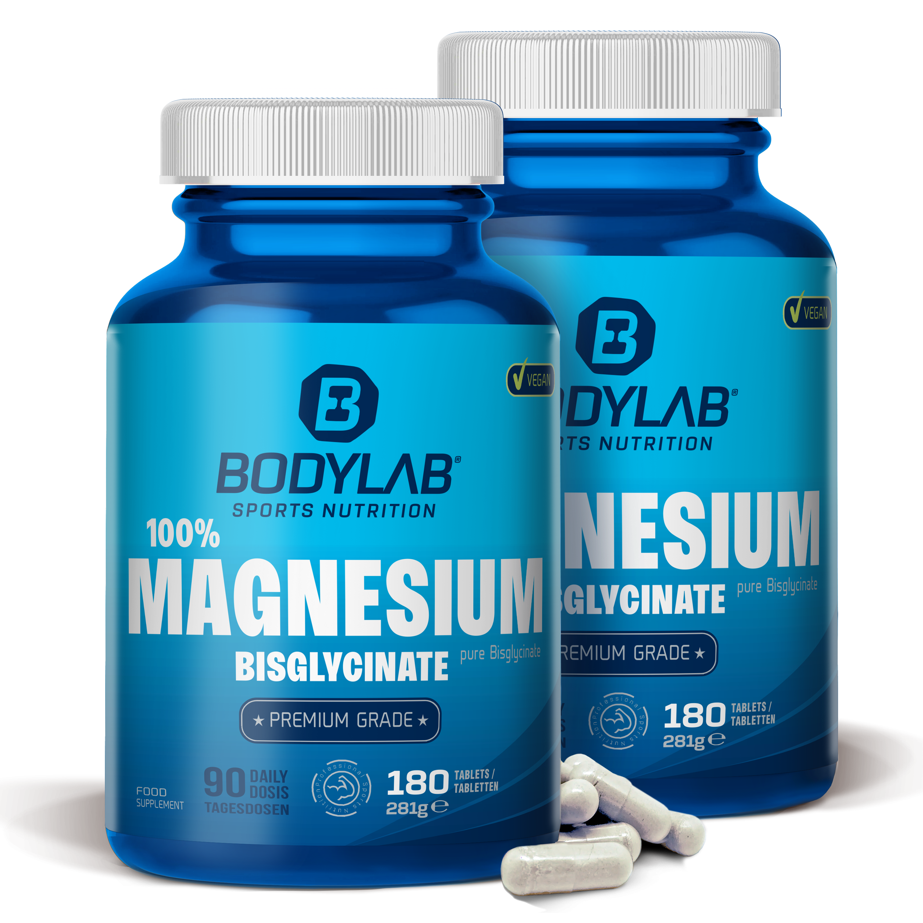 2 x 100% Magnesium Bisglycinate (180 Tabletten)