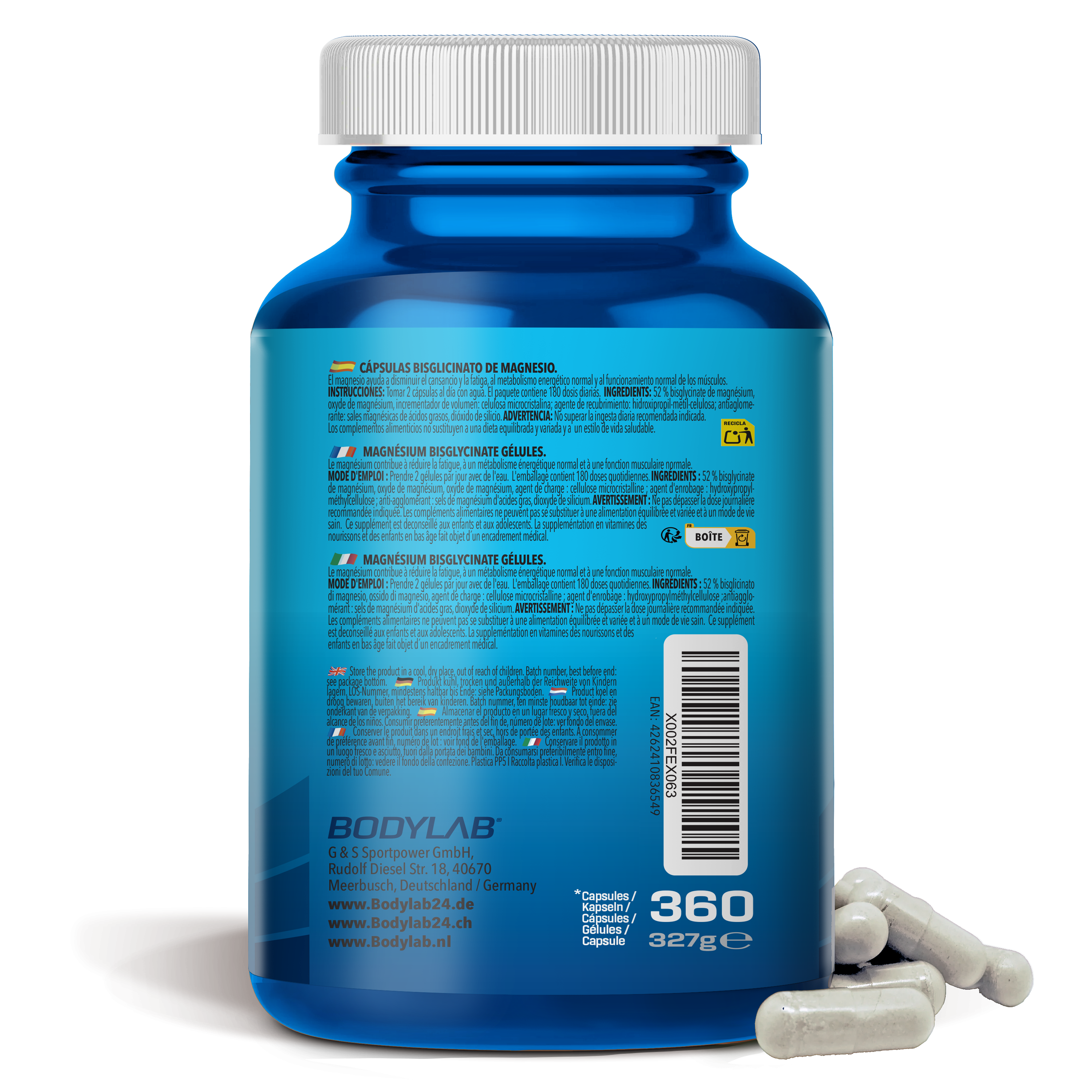 Magnesium Bisglycinate (360 Kapseln)