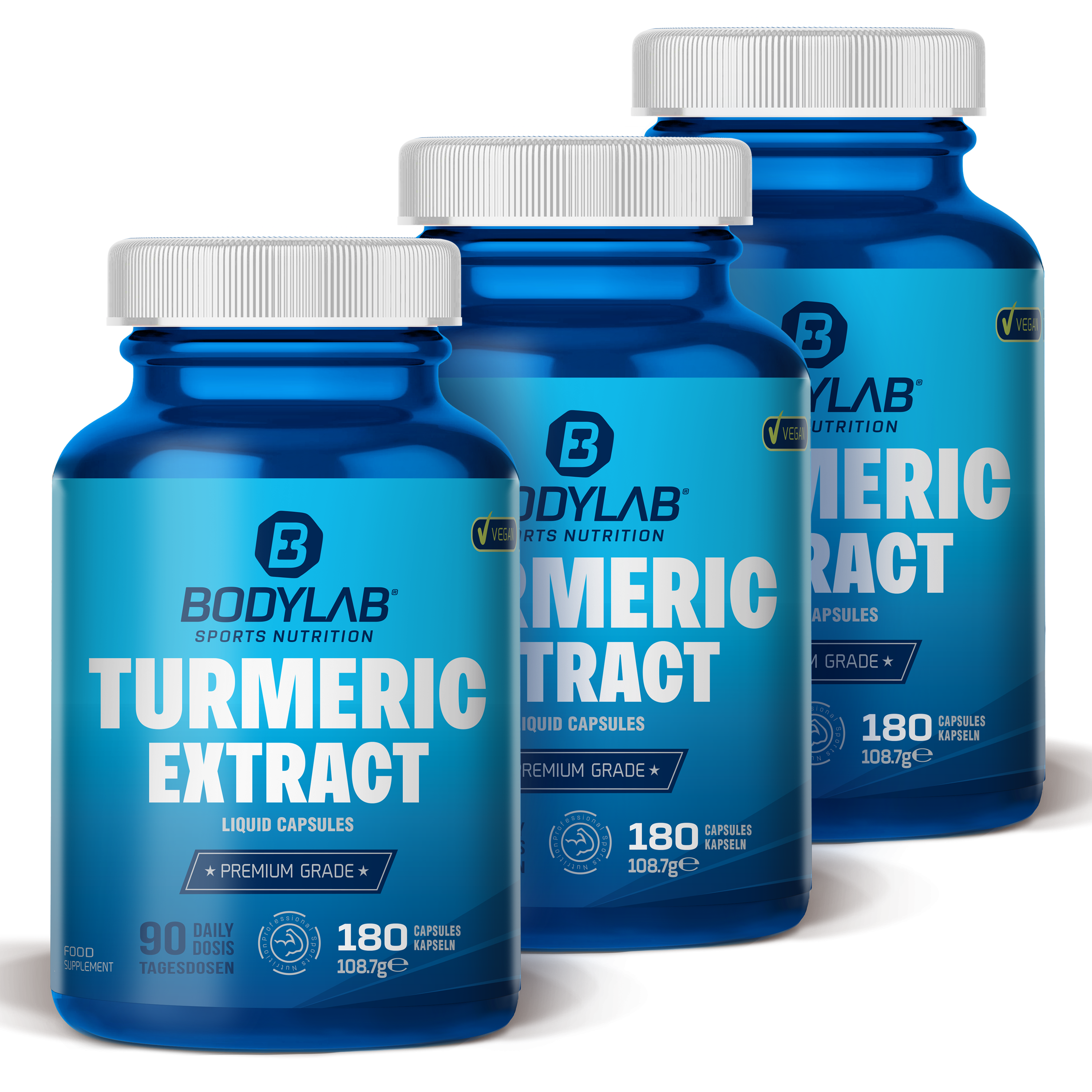 3 x Turmeric Extract (je 180 Kapseln)