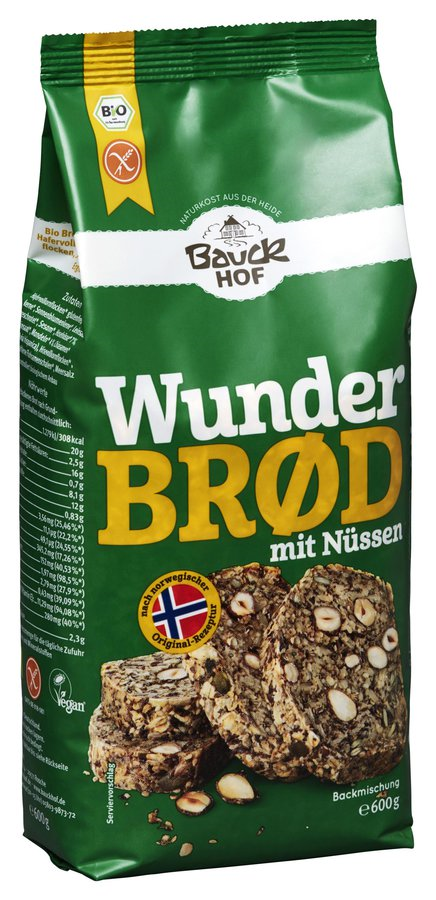 Bio Backmischung Wunderbrød mit Nüssen (600g)