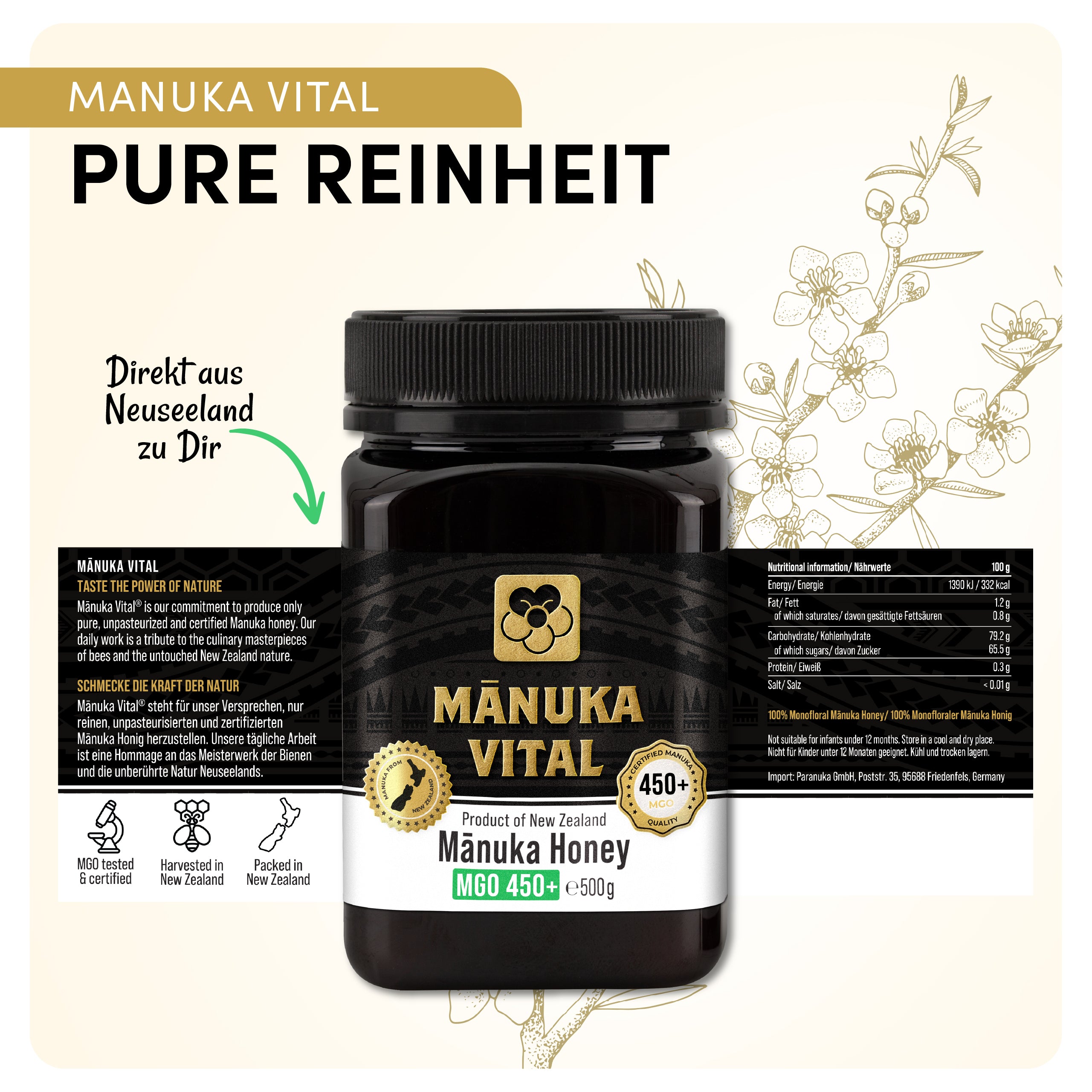 Manuka Vital Honig MGO 450+ (500g)