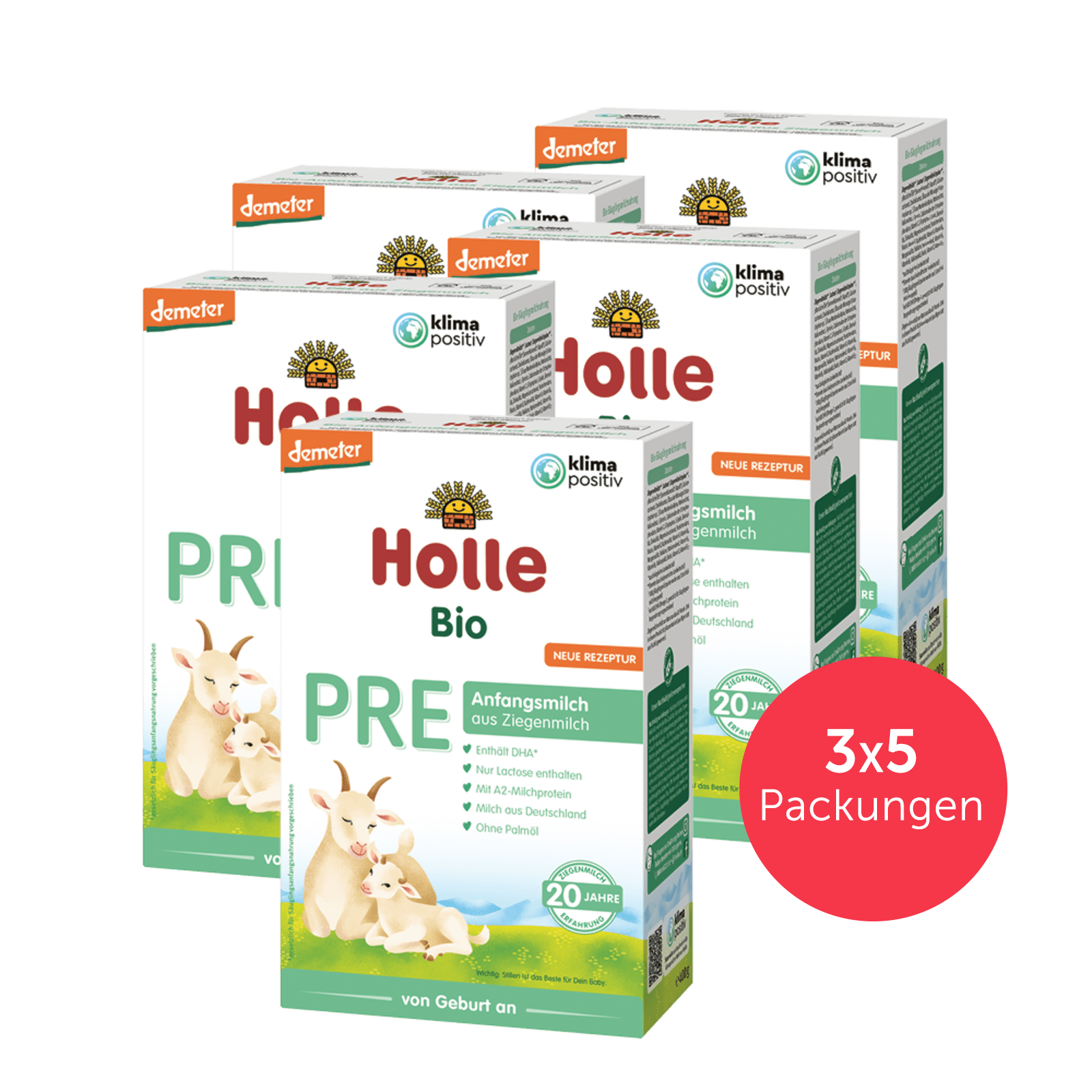 3er Pack Demeter Anfangsmilch Pre auf Ziegenmilchbasis - 5x400g - von Geburt an