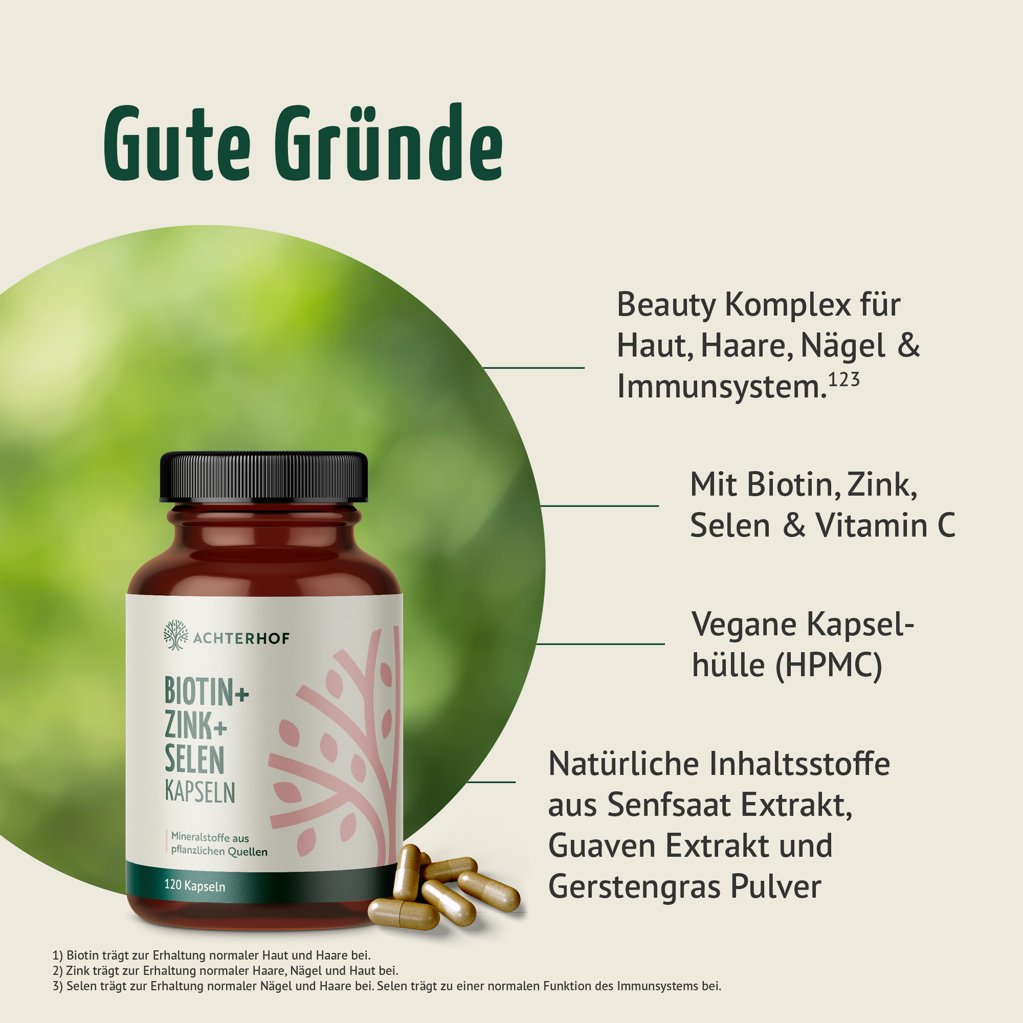 Biotin+Zink+Selen Kapseln (120 Kapseln)