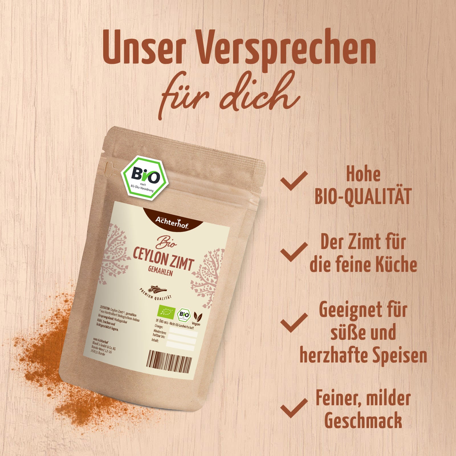 Ceylon Zimt gemahlen Bio (250g)