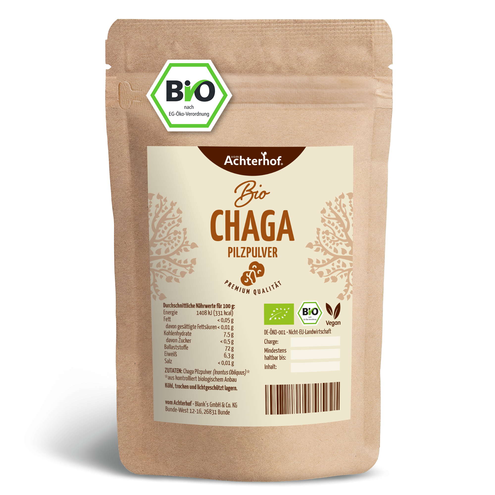 Bio Chaga Pilzpulver (100g)