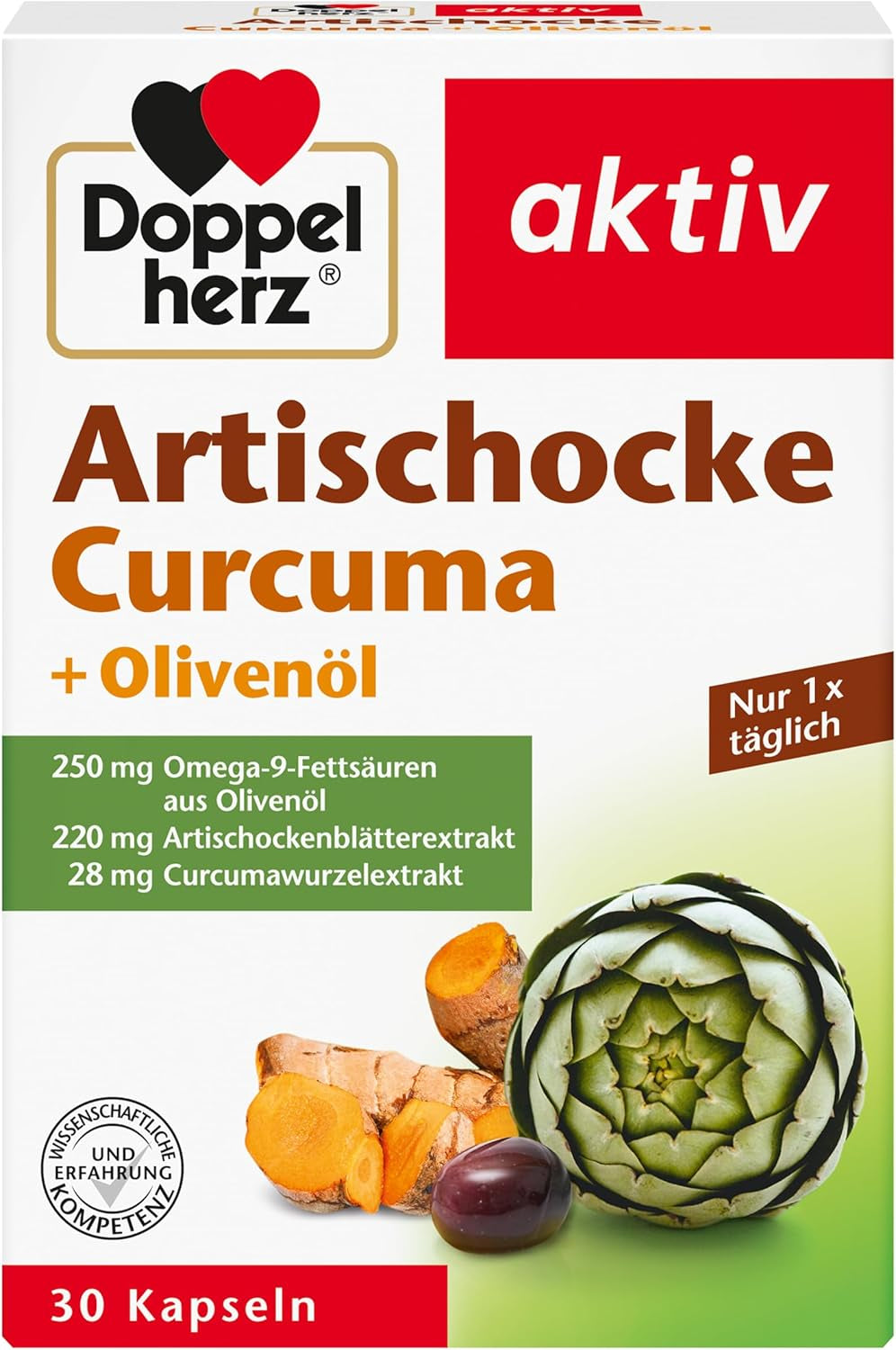 Artischocke + Curcuma + Olivenöl (30 Kapseln)