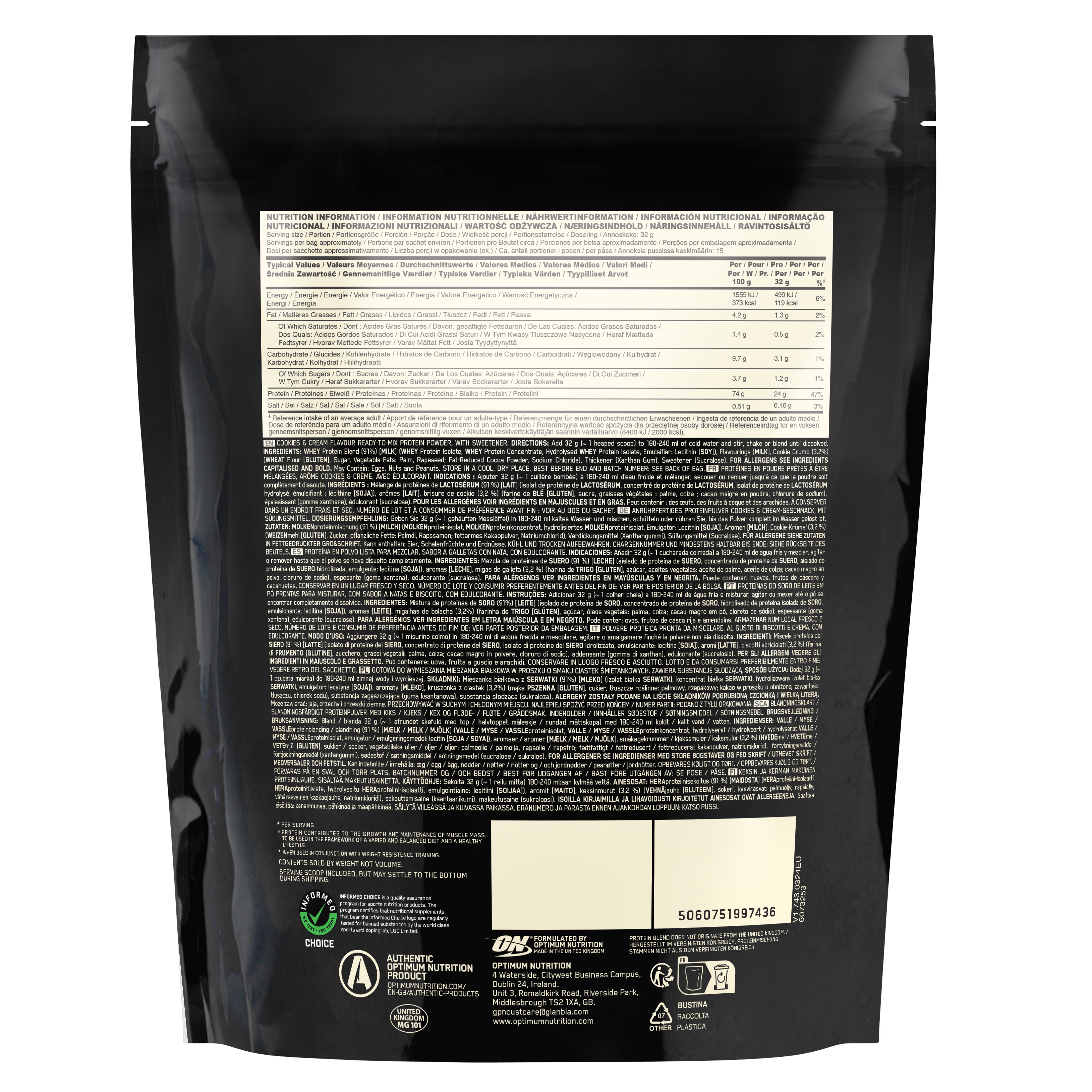 100% Whey Gold Standard (450g) Cookies & Cream